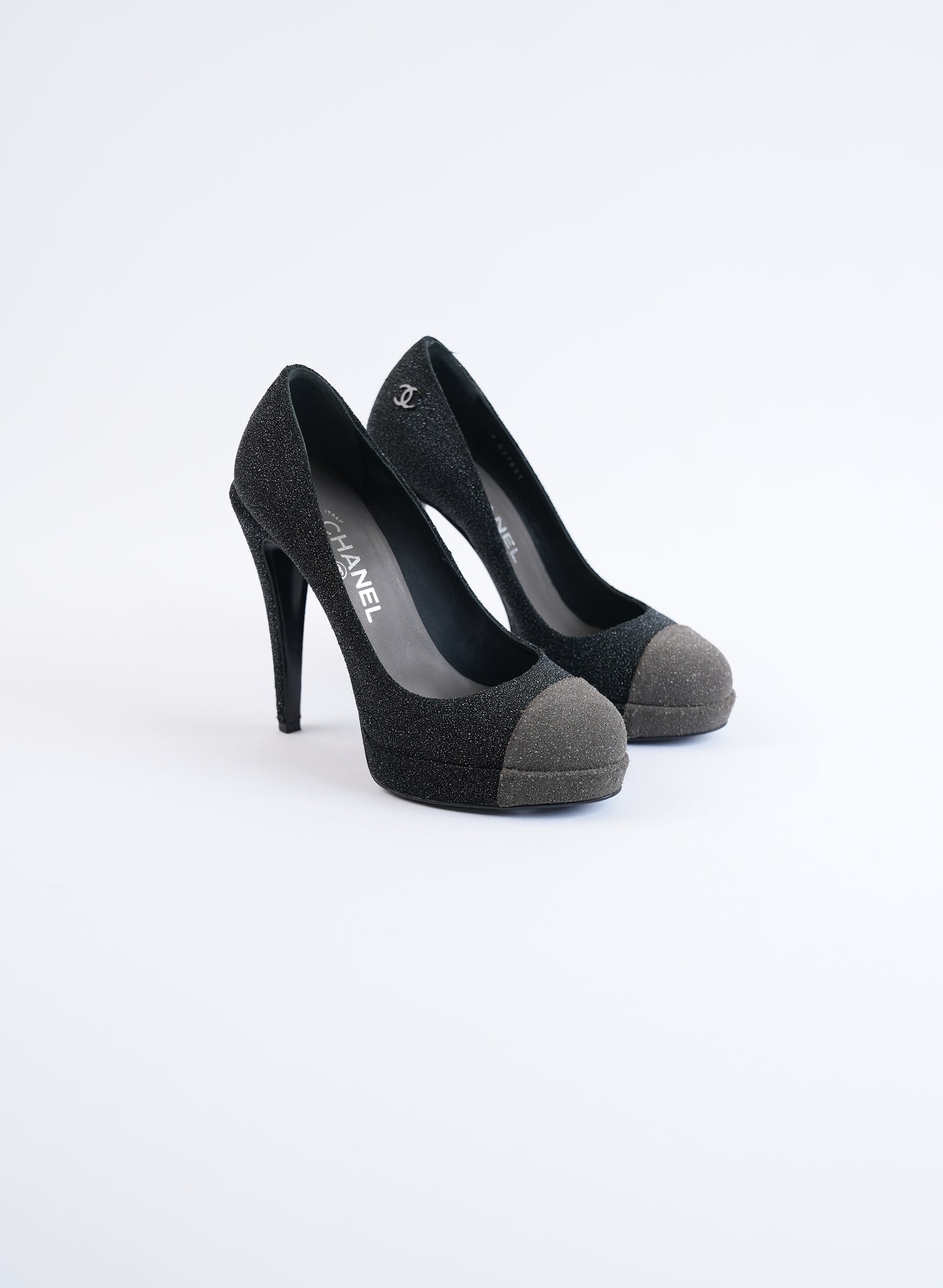 Chanel Glitter Platform Pumps