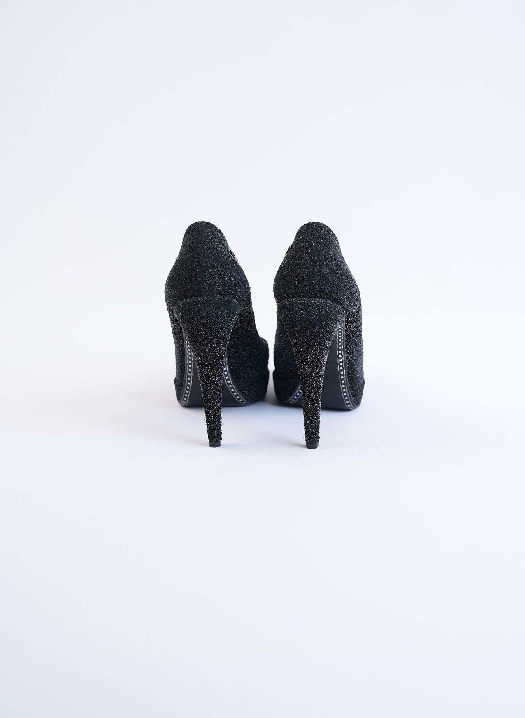 Chanel Glitter Platform Pumps