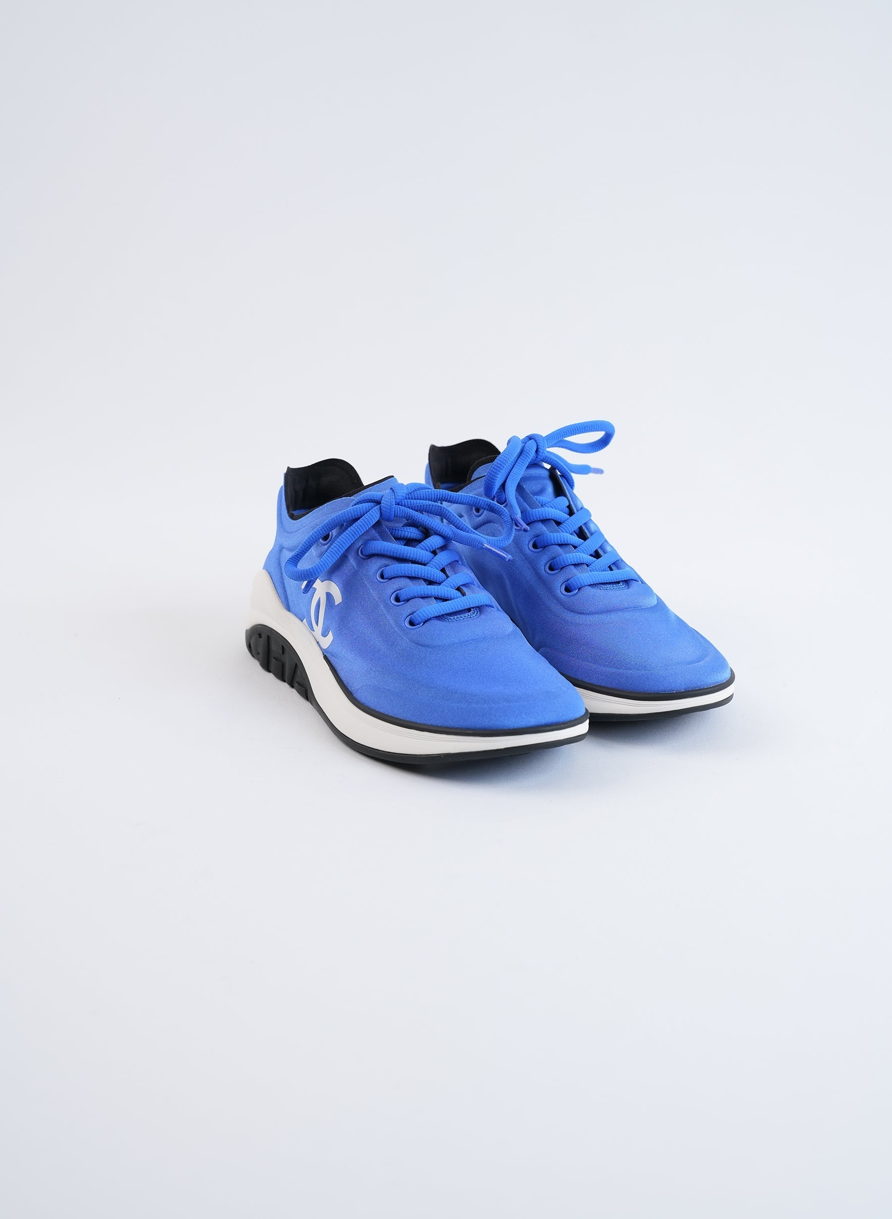 Chanel Blue Interlocking CC Logo Sneakers