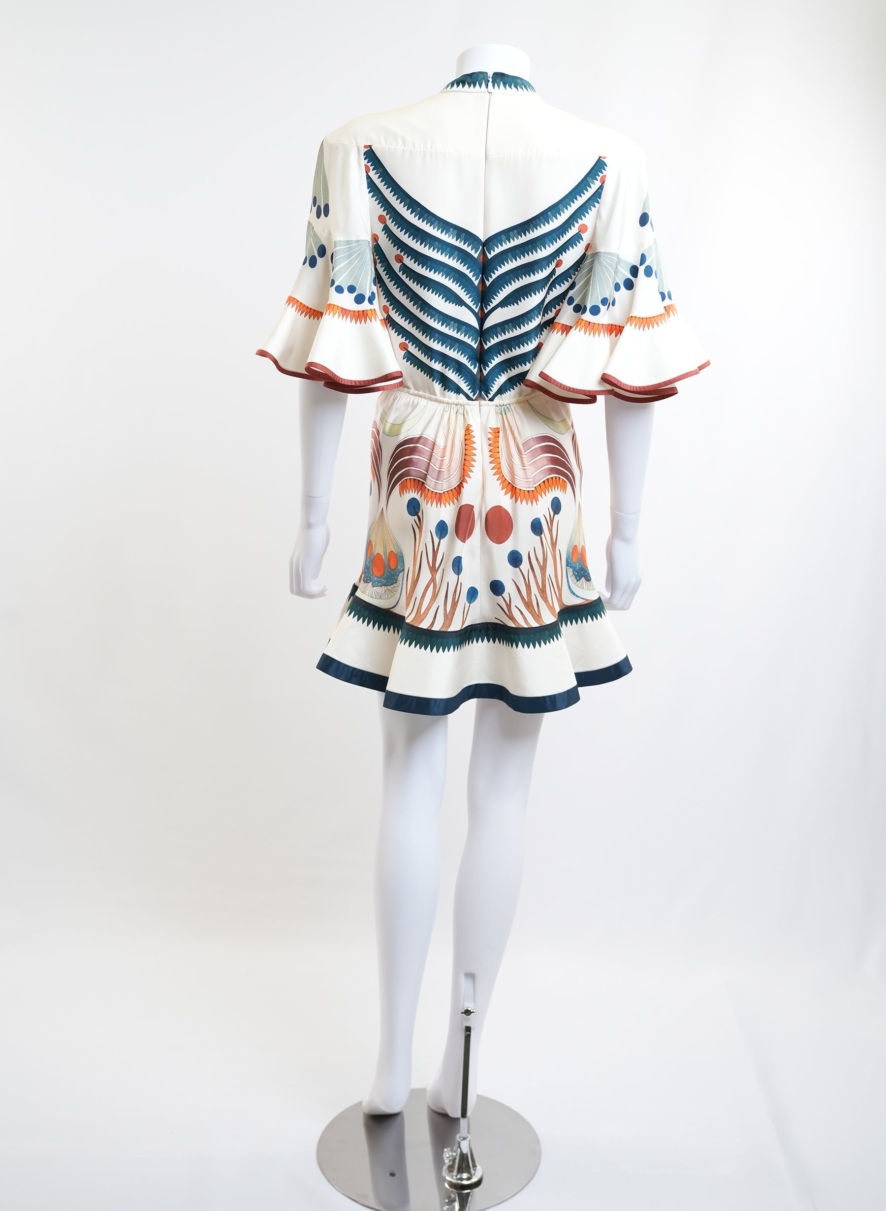 Chloe Ruffle Print Silk Dress