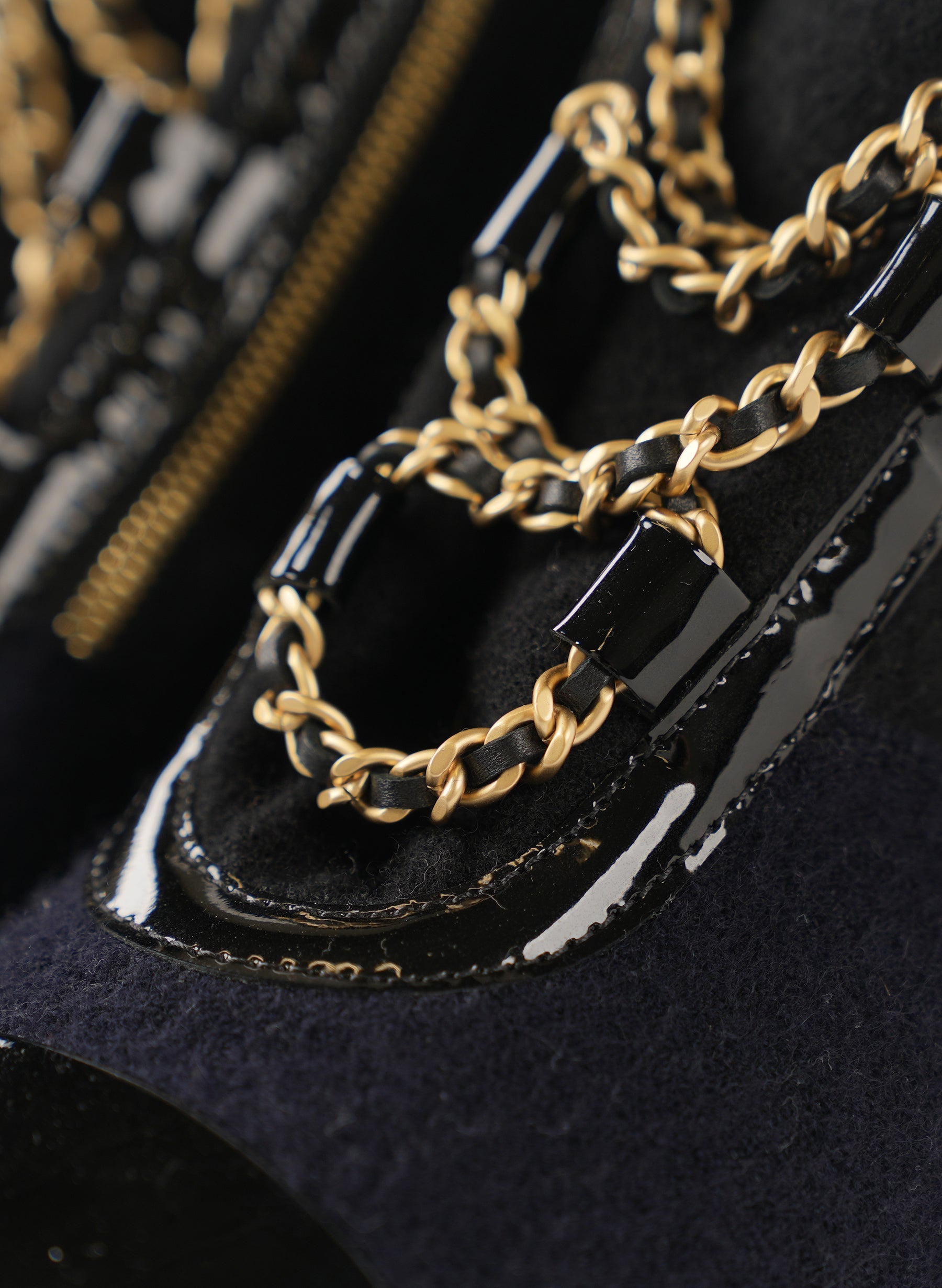 Chanel Interlocking CC Logo Lace-Up Boots