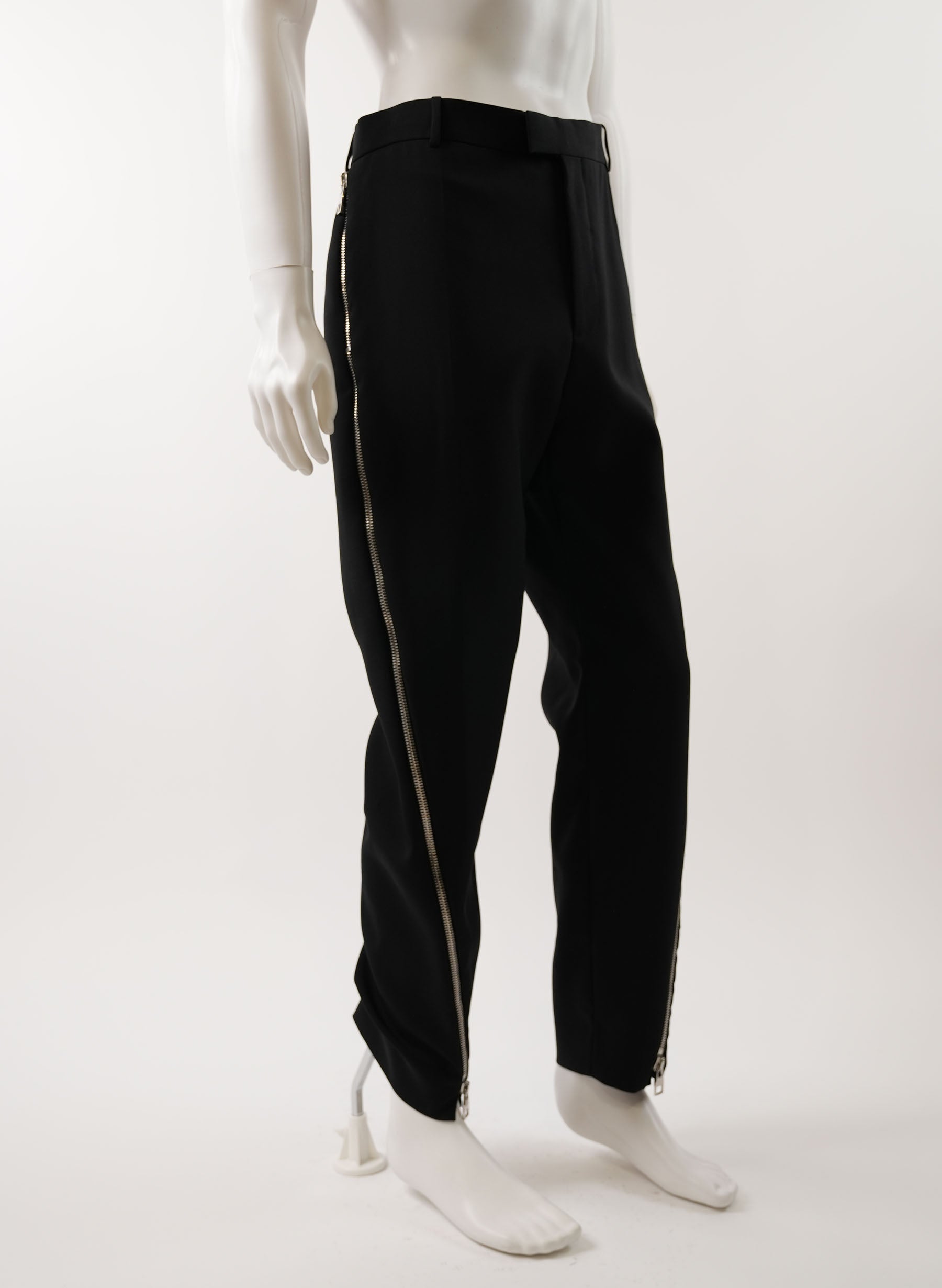 Alexander McQueen Decorative Zip-Detail Tailored Trousers