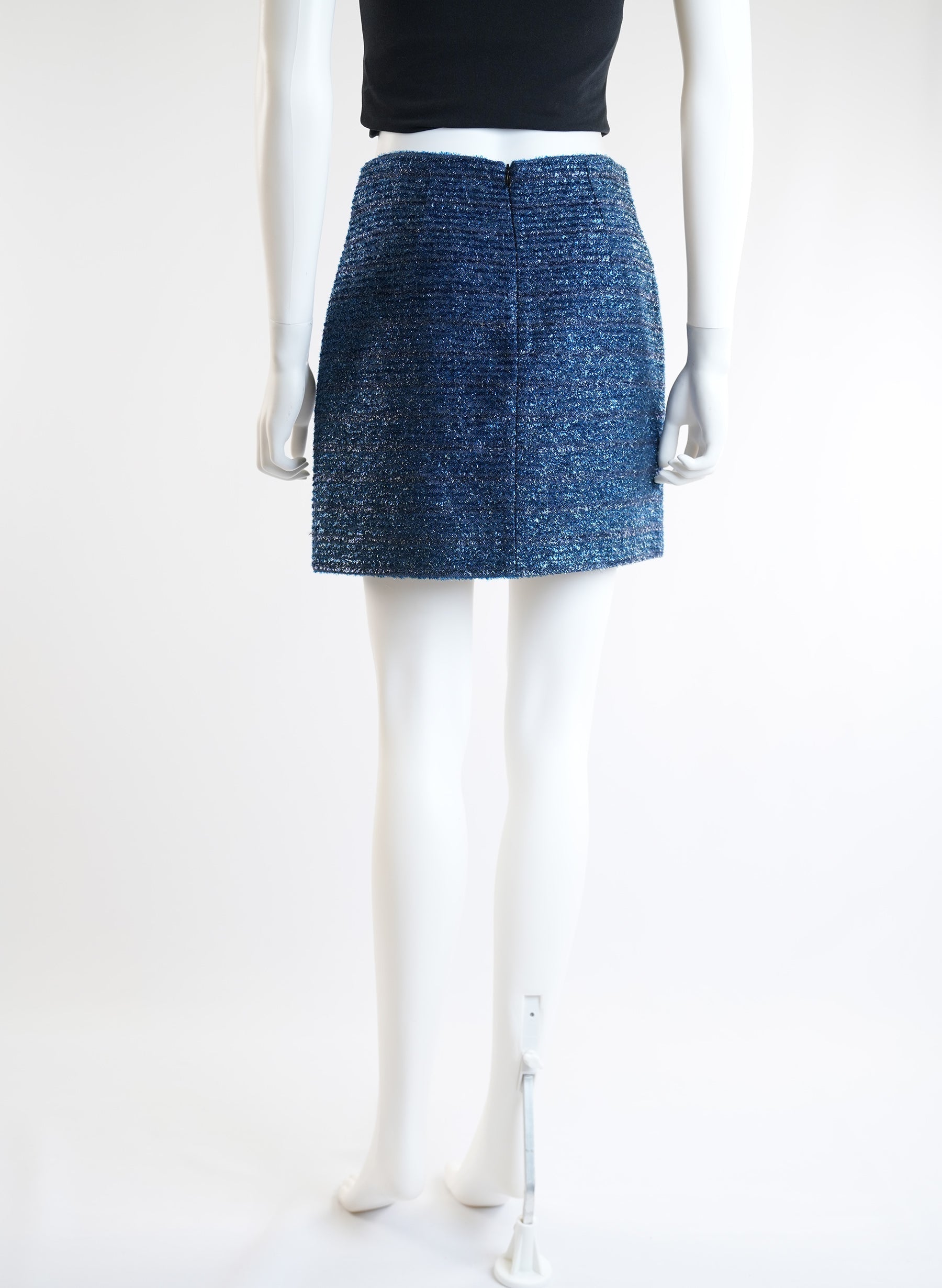 Victoria Beckham Blue Metallic Skirt