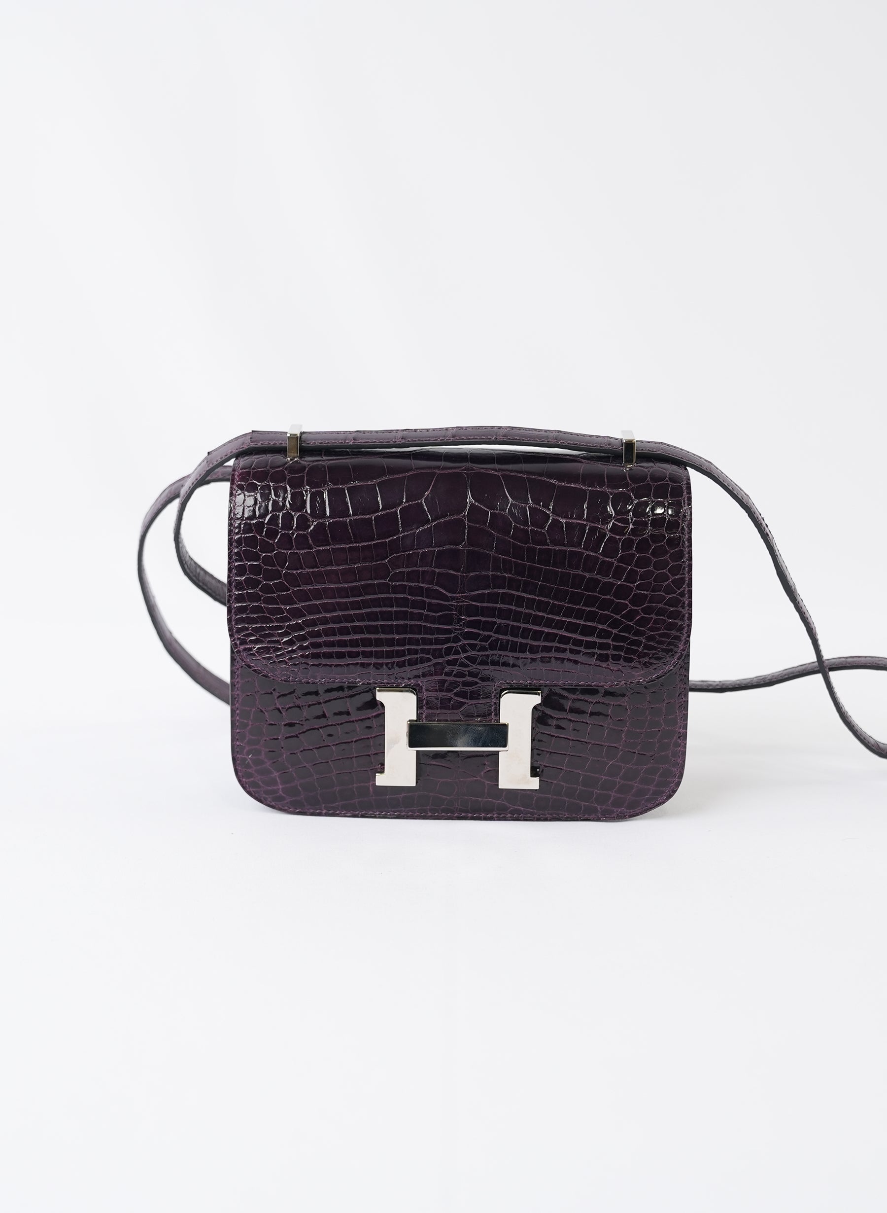 Hermès Constance Blue Marine Alligator Palladium Hardware