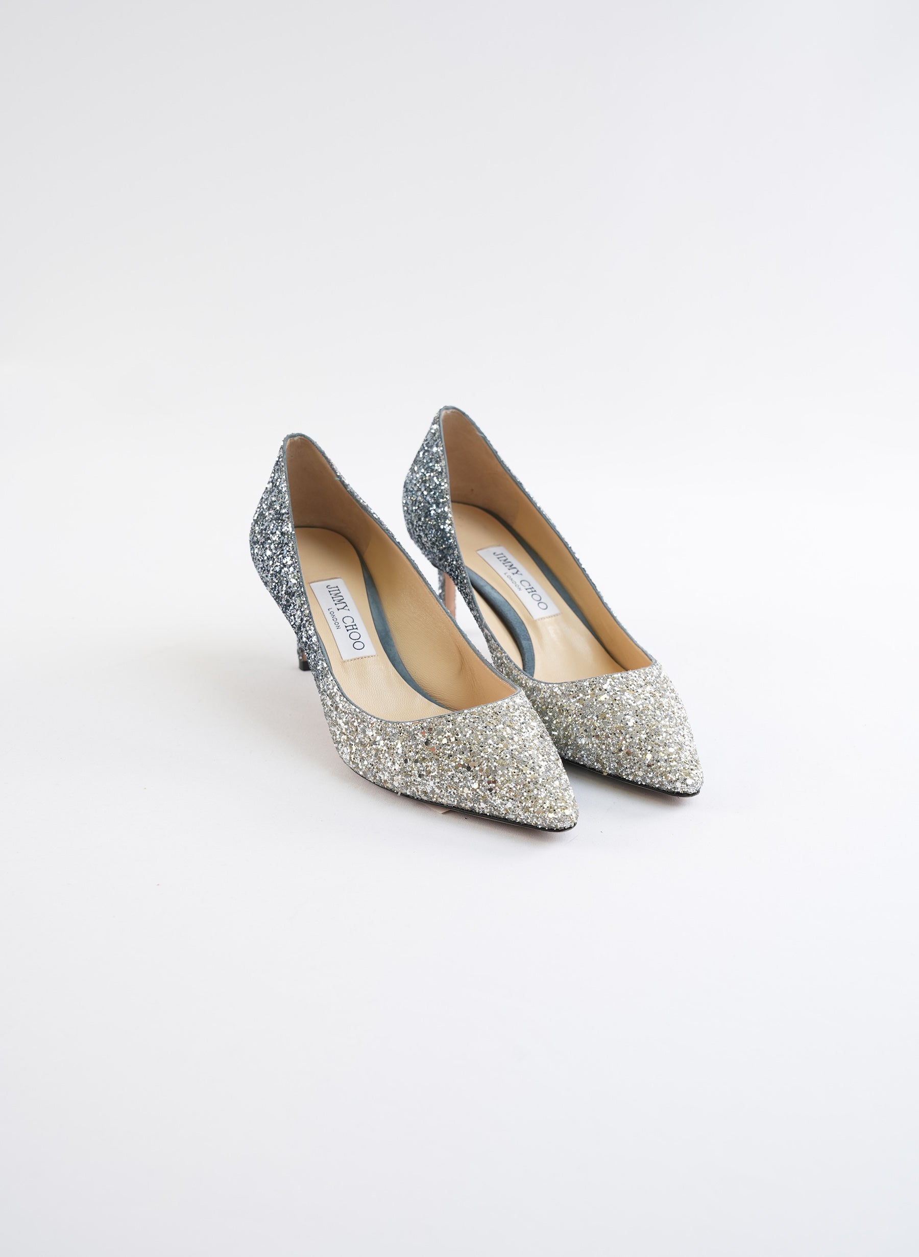 Jimmy Choo Romy 60 Silver Pumps