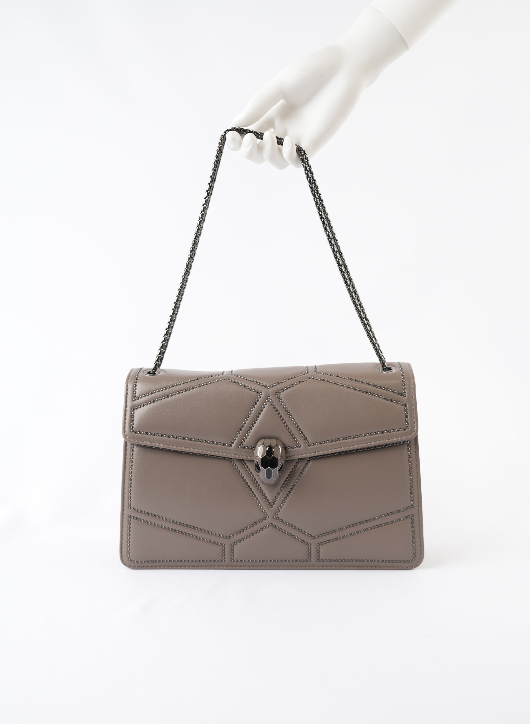 Bvlgari Serpenti Forever Grey Leather Handbag
