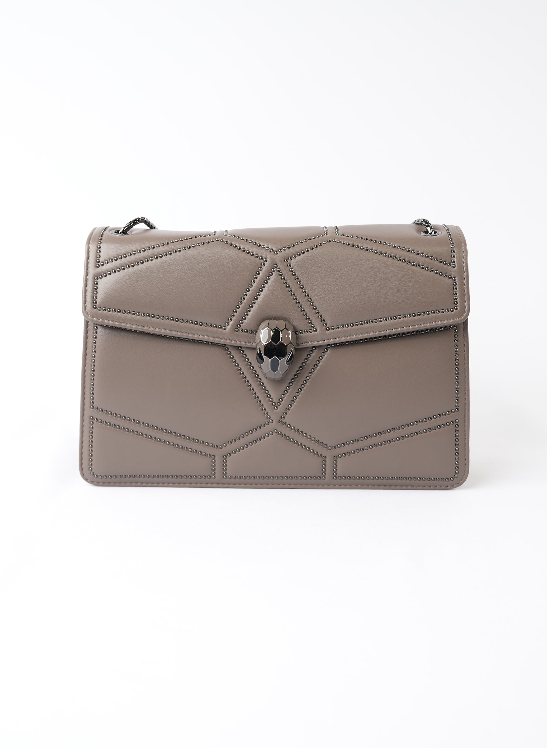 Bvlgari Serpenti Forever Grey Leather Handbag