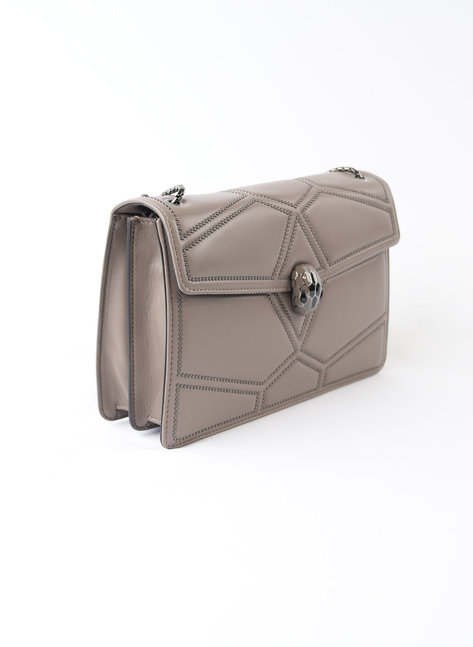 Bvlgari Serpenti Forever Grey Leather Handbag