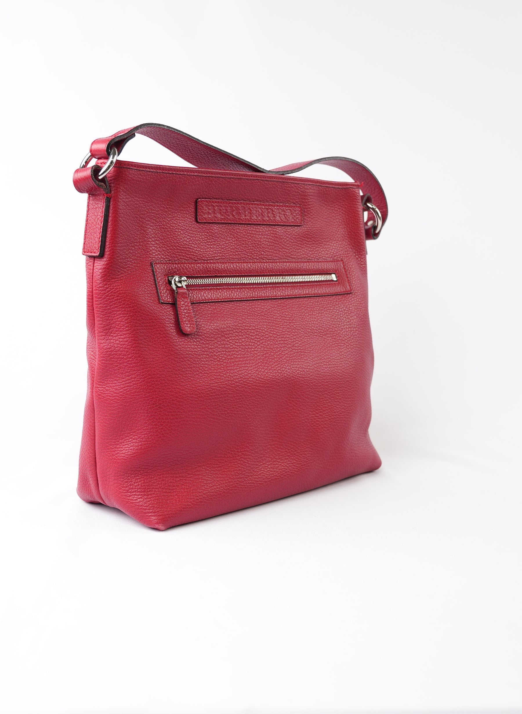 Burberry Red Leather Shoulder Bag