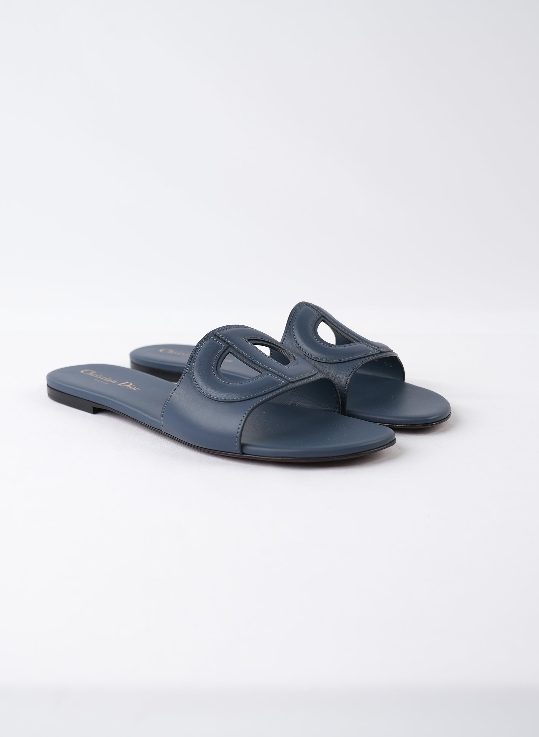 Christian Dior Calfskin D-Club Mule Sandals