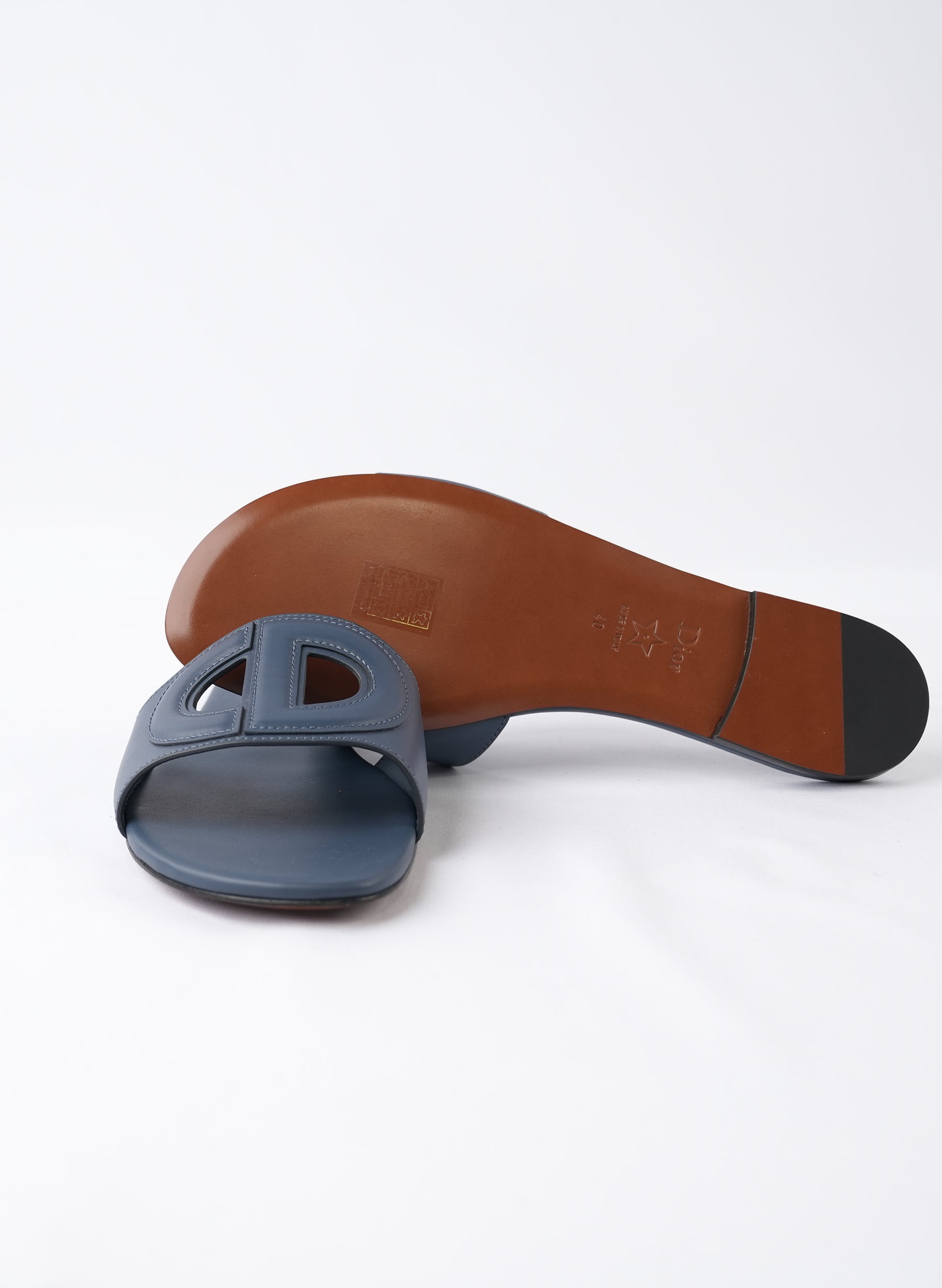 Christian Dior Calfskin D-Club Mule Sandals