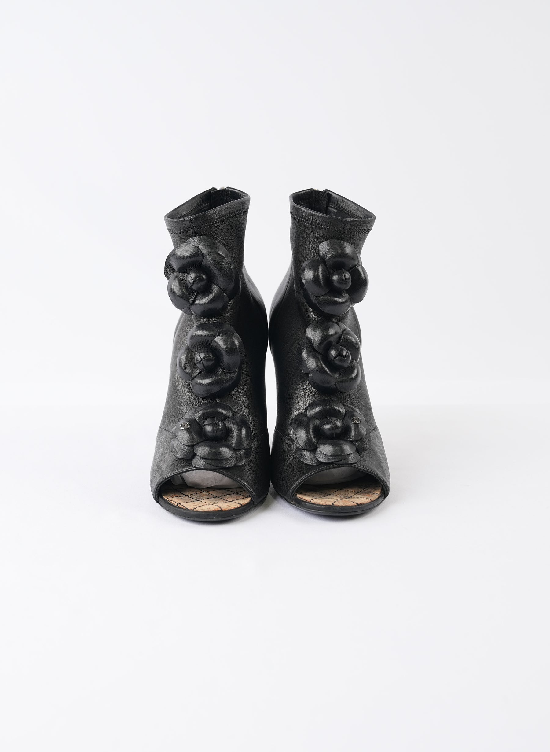 Chanel Interlocking CC Logo Lace-Up Boots