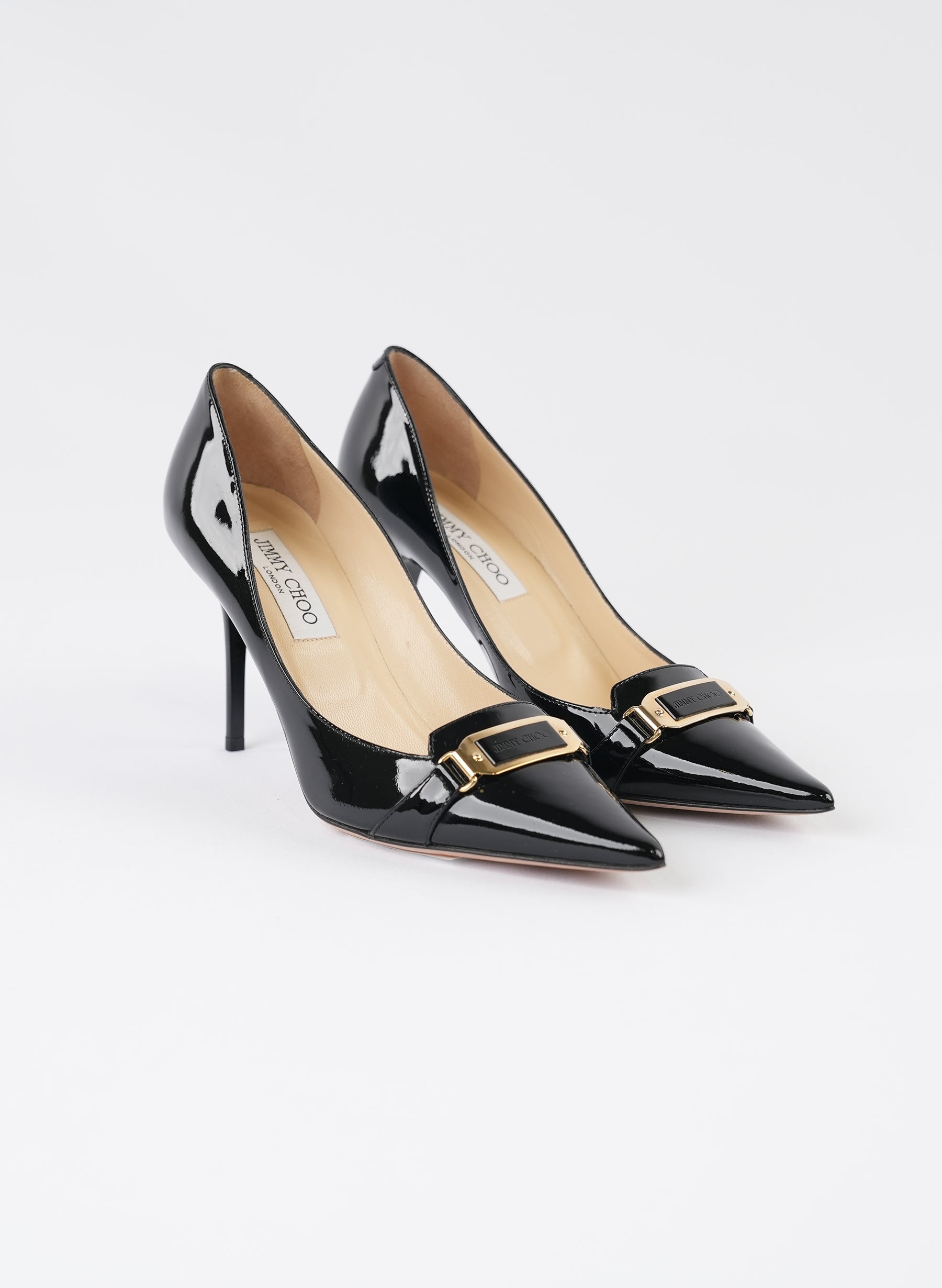 Jimmy Choo Black Patent Leather Pointed Toe Pumps