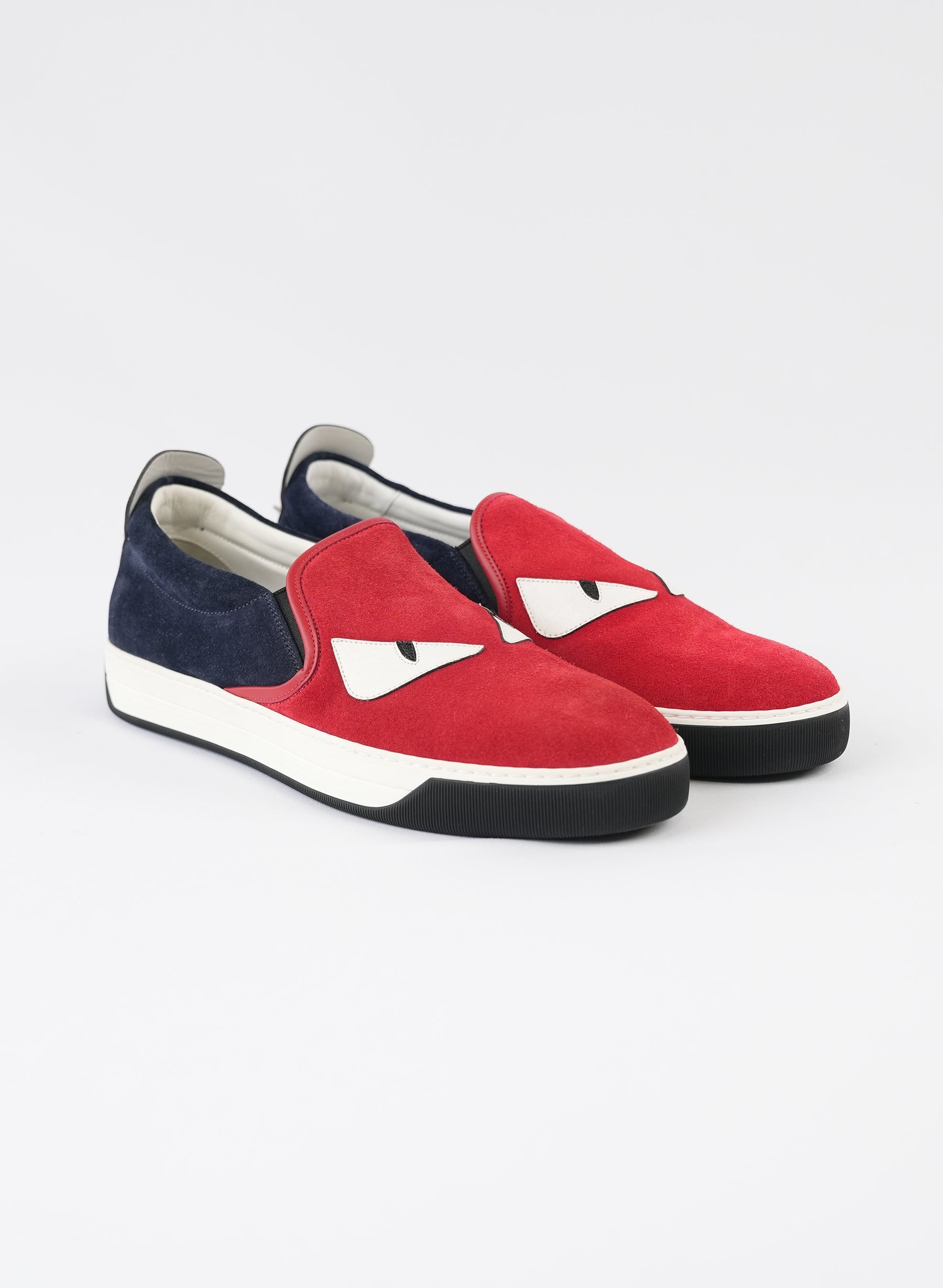 Fendi Red Monster Slip On Sneakers