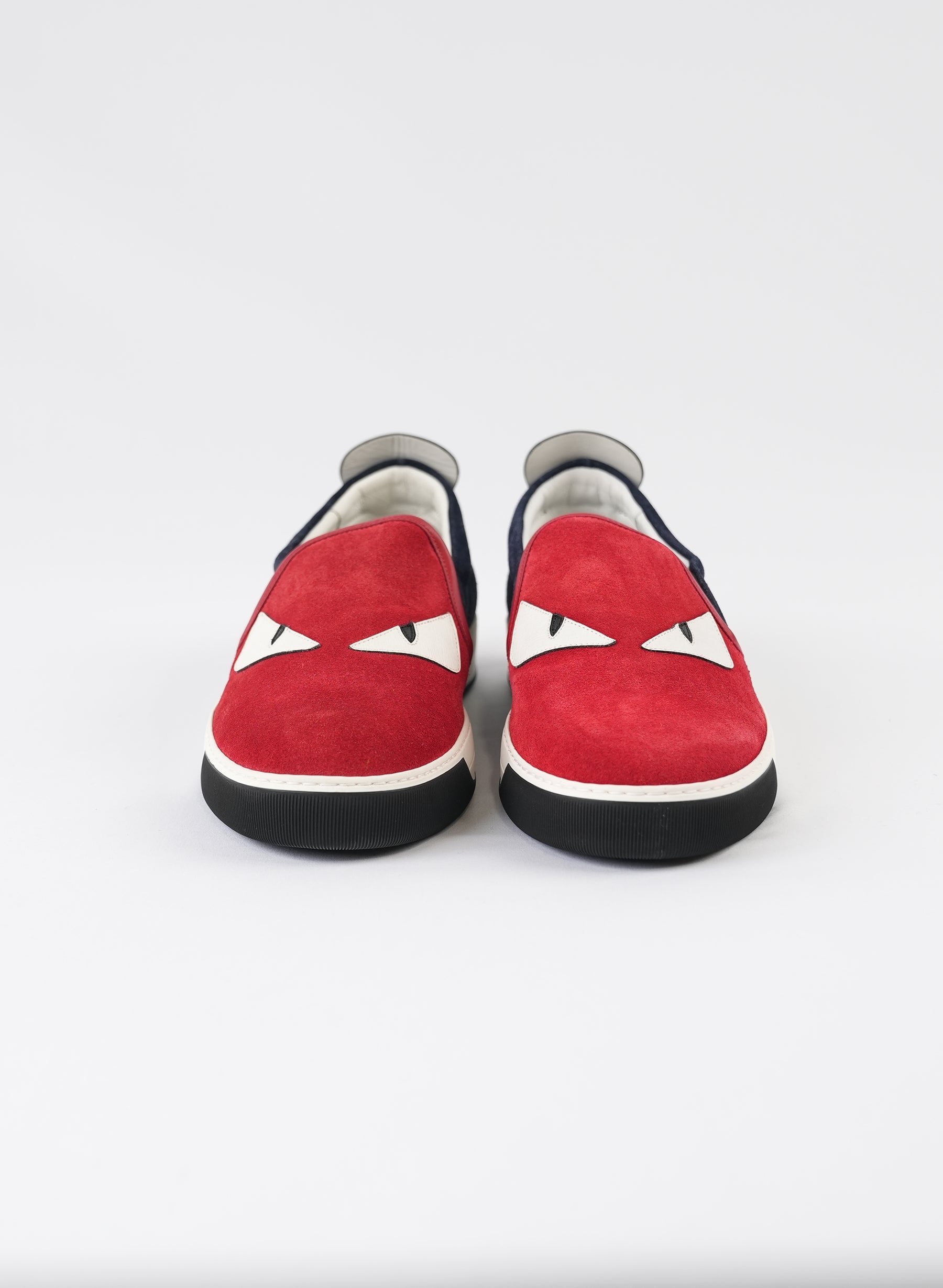 Fendi Red Monster Slip On Sneakers