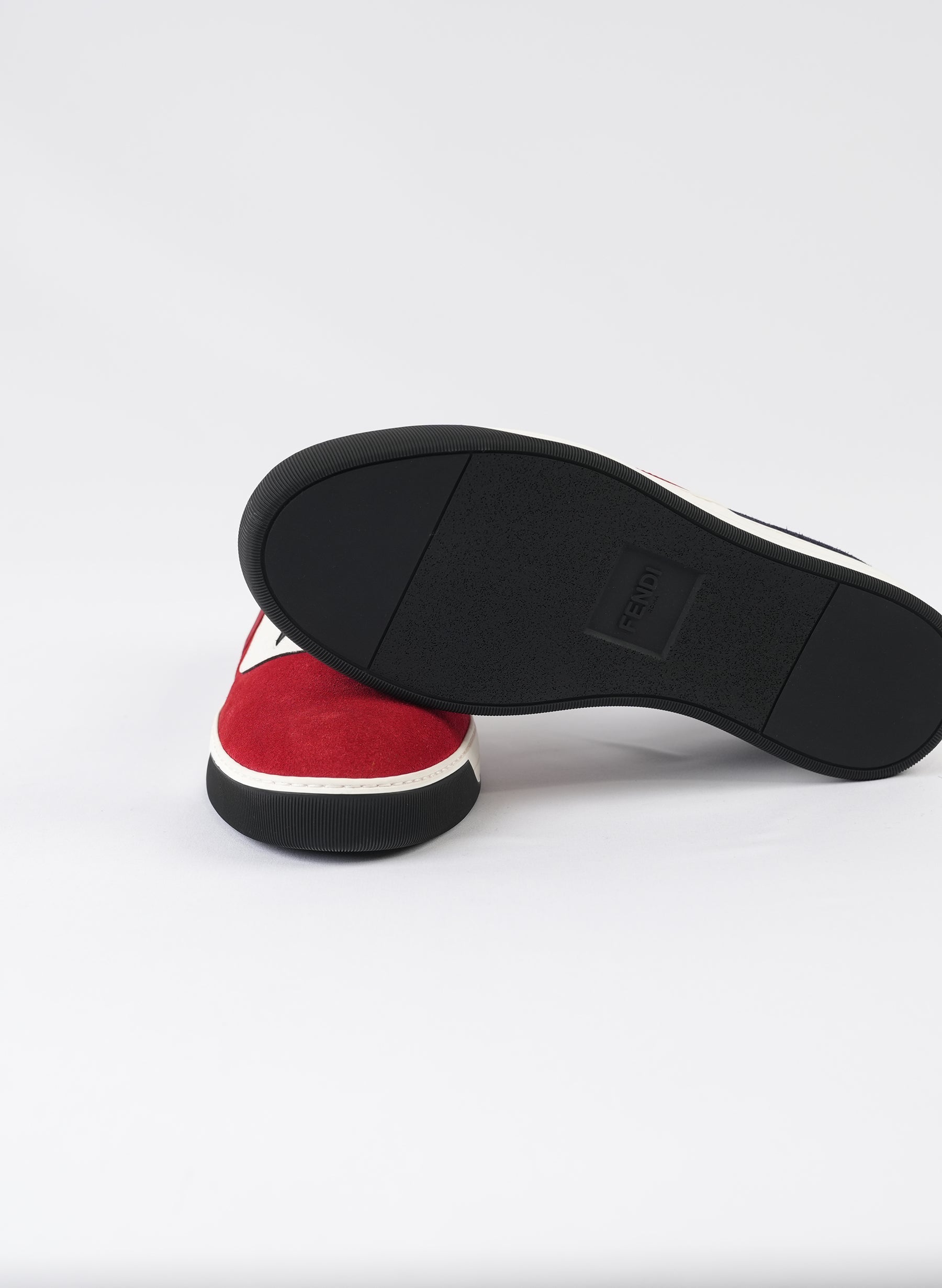 Fendi Red Monster Slip On Sneakers
