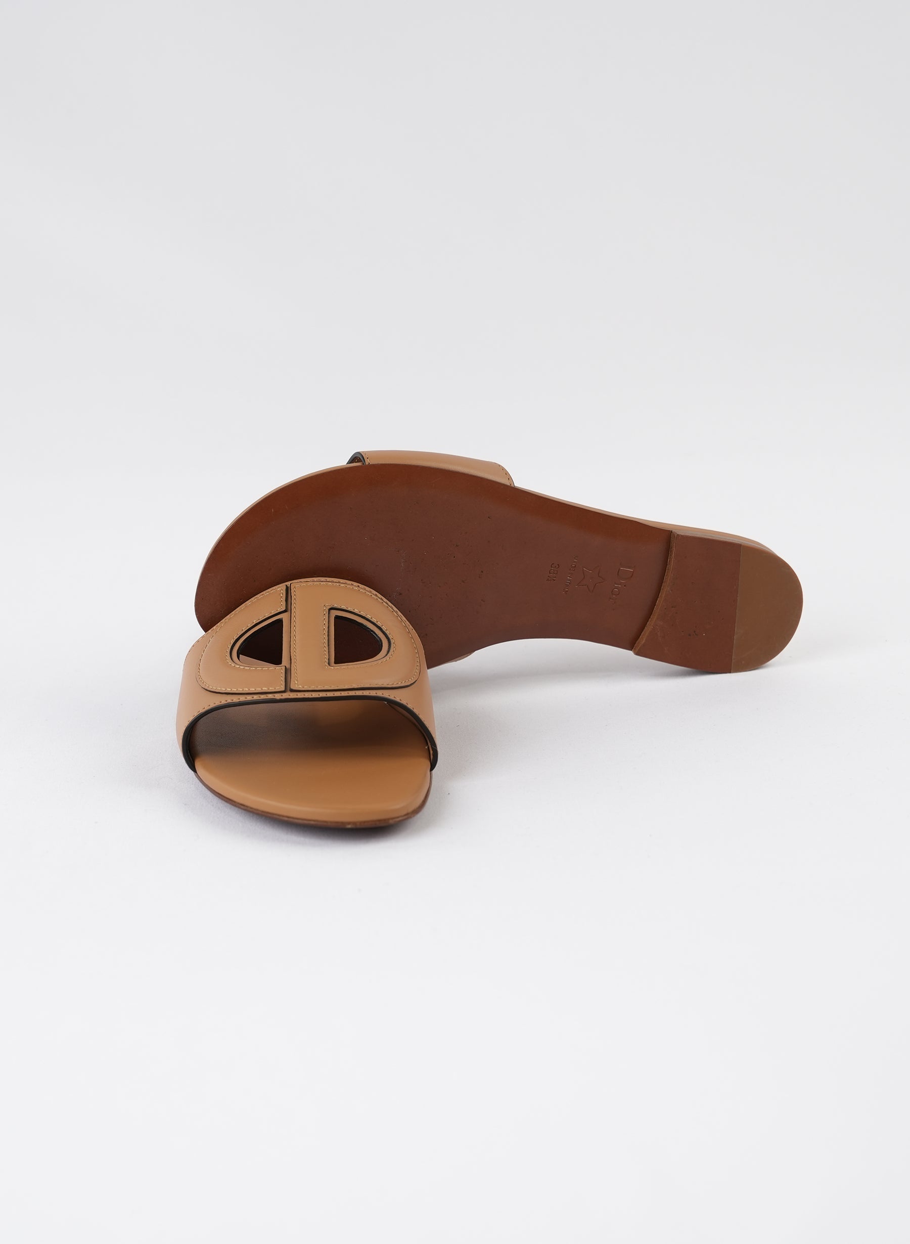 Christian Dior D-Club Camel Mules