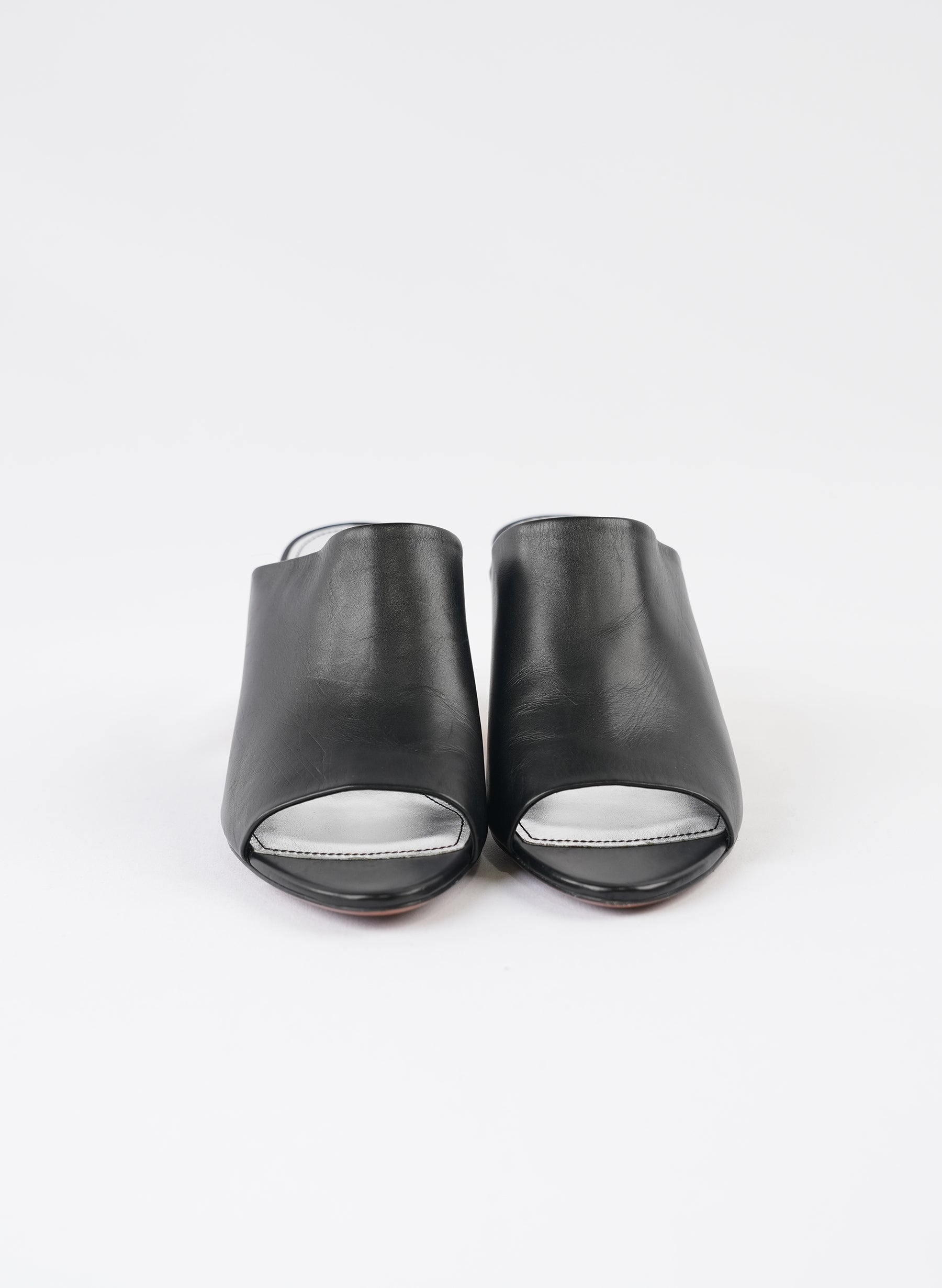 Givenchy Black Leather Triangle Mules