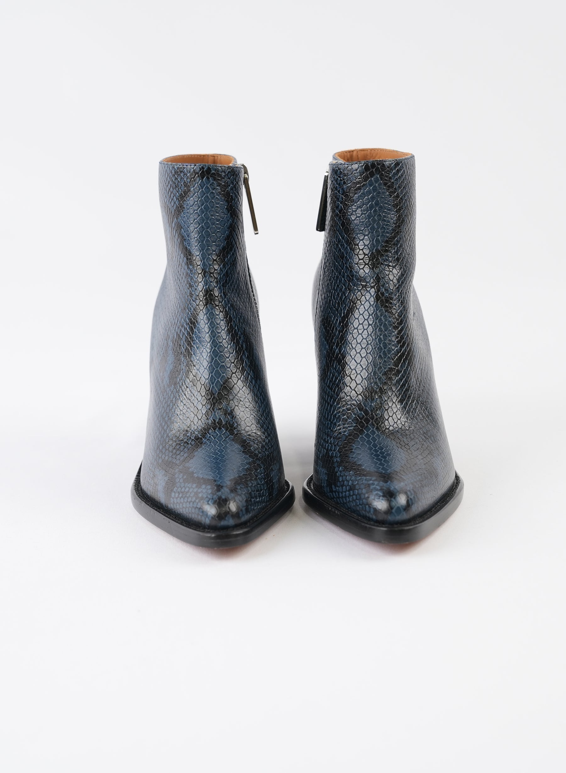Chloe Blue Rylee Embossed Ankle Boots