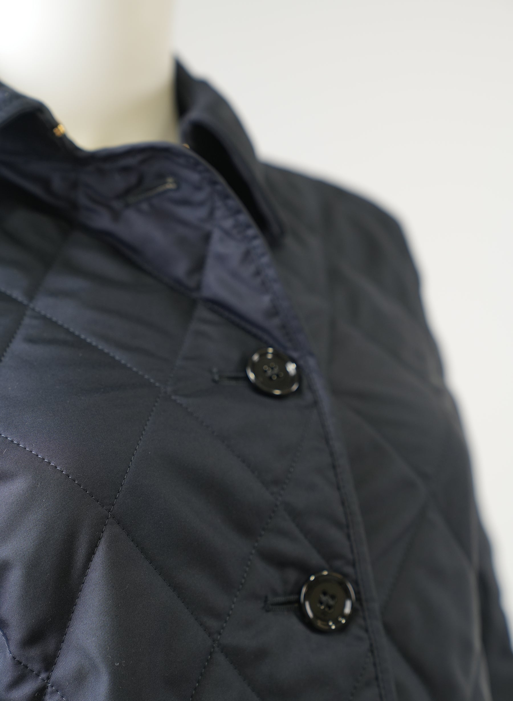 Burberry Navy Diamond Quilted Thermoregulated Jacket