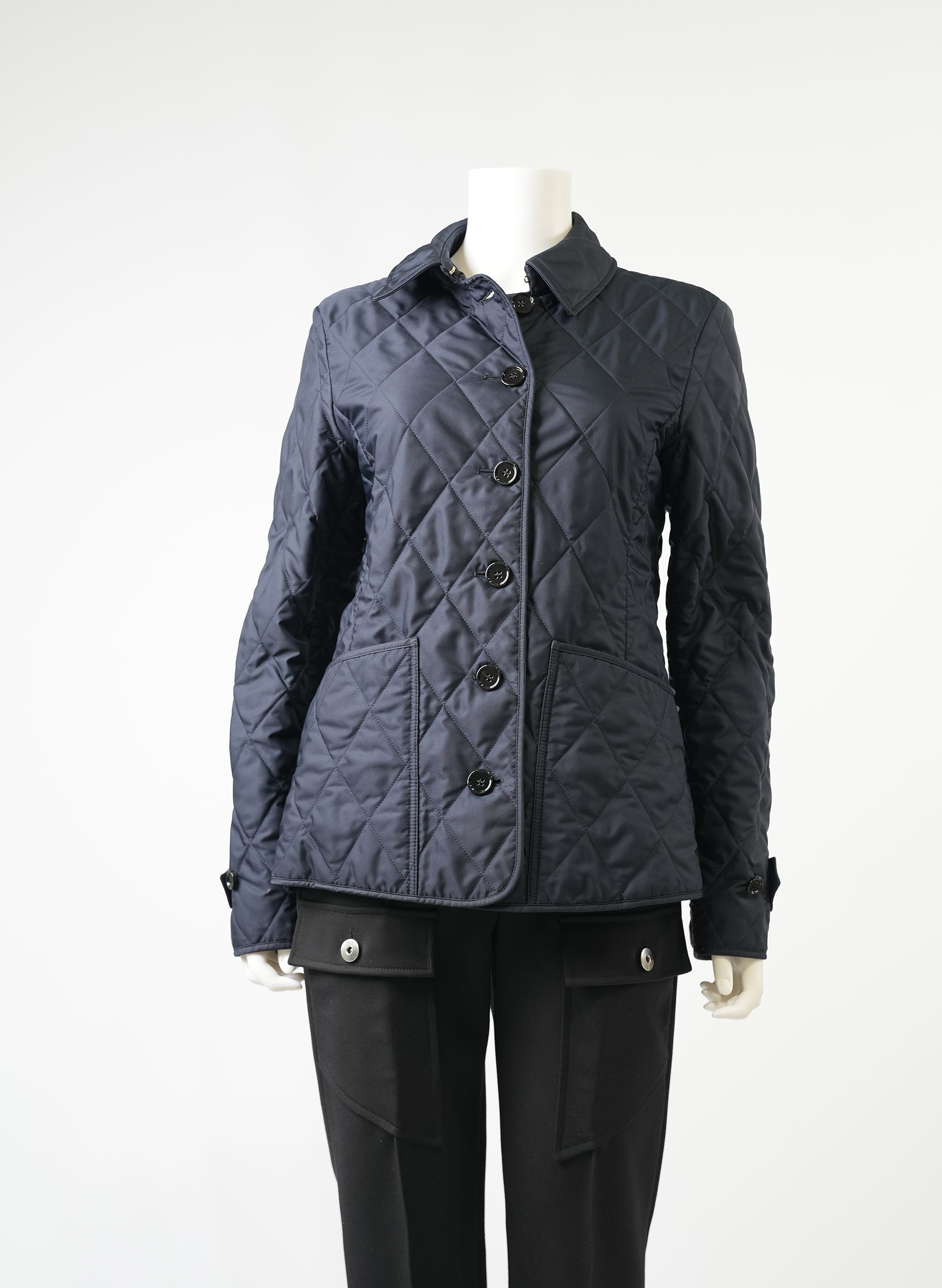 Burberry Navy Diamond Quilted Thermoregulated Jacket