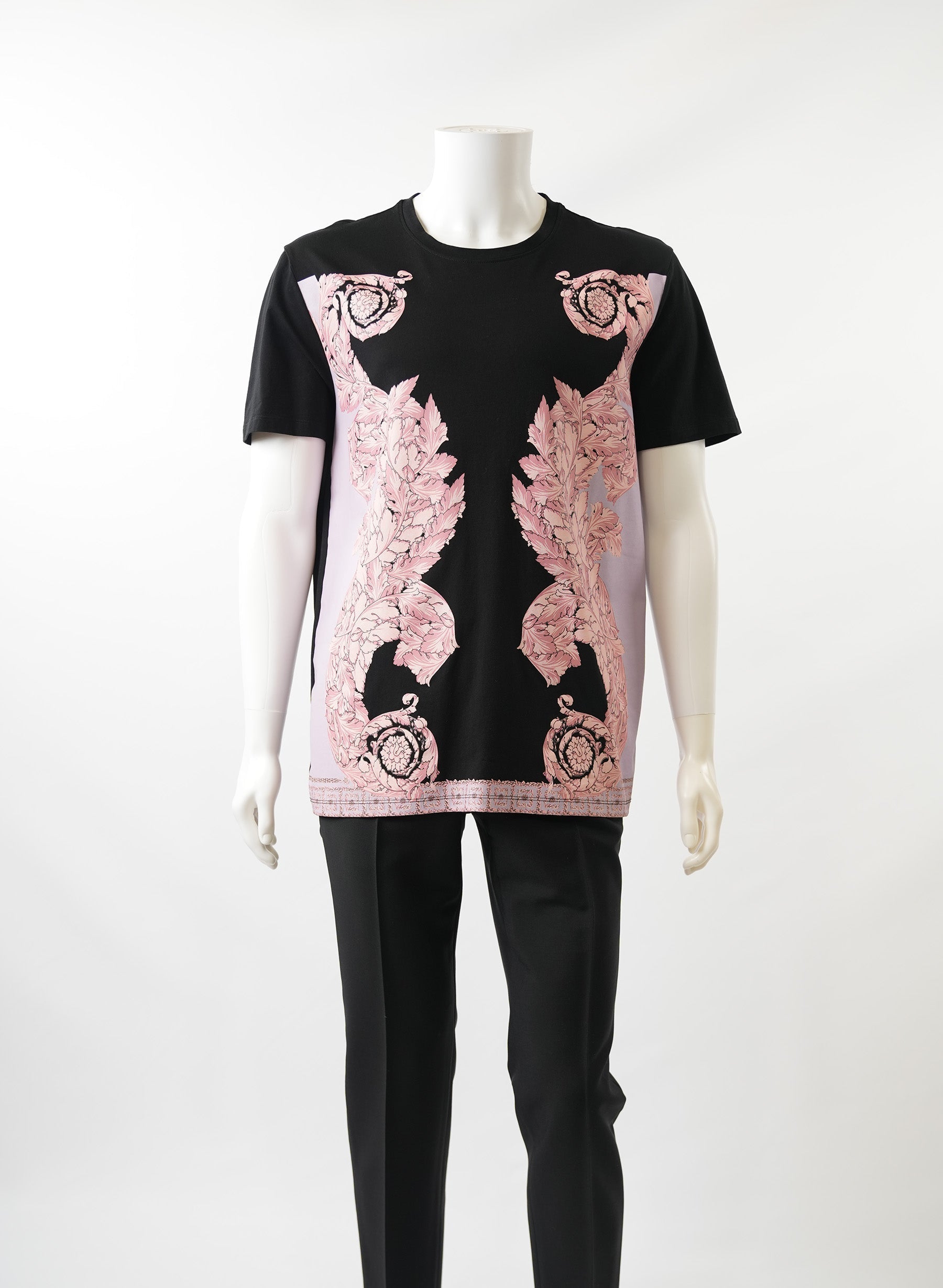 Versace Pink Baroque Print T-Shirt