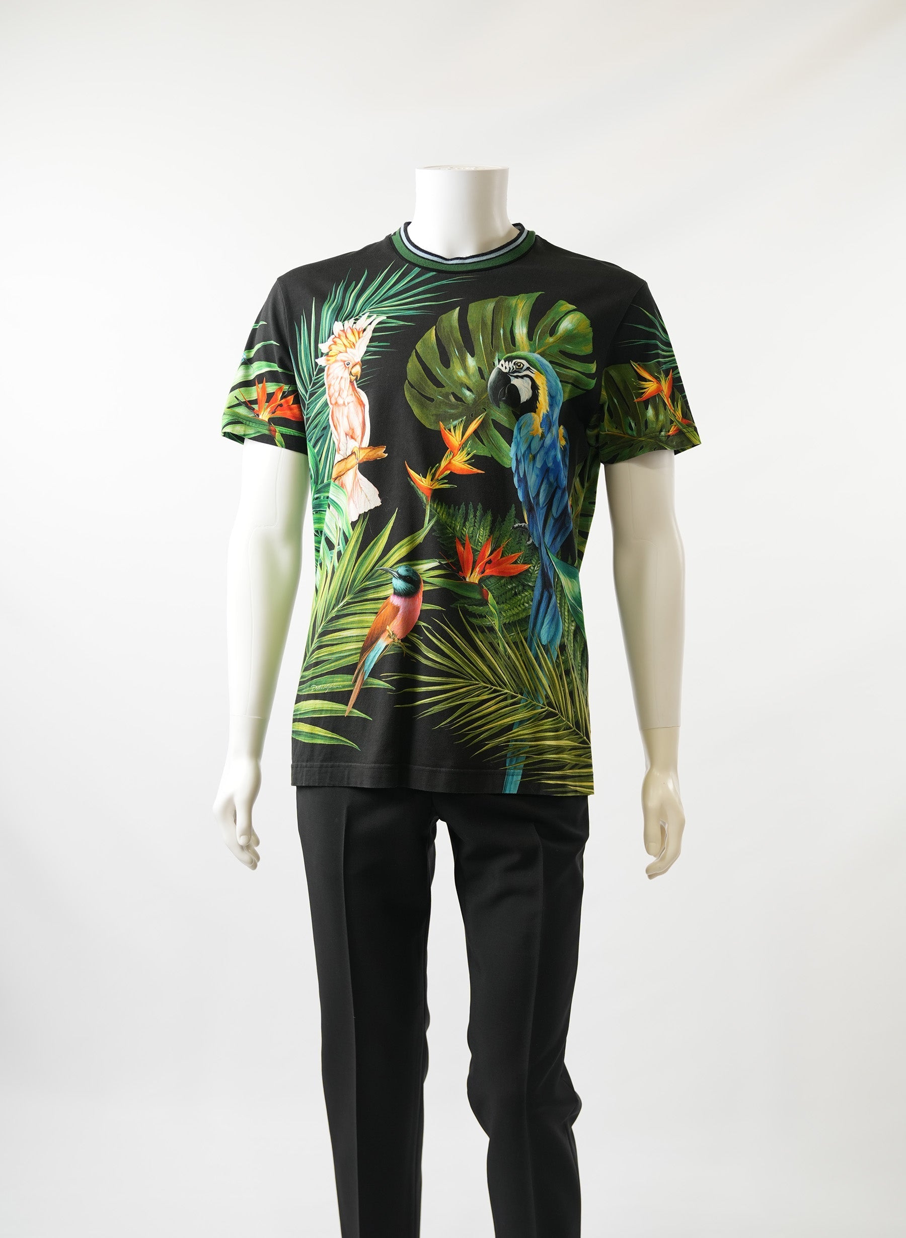Dolce and Gabbana Slim-Fit Contrast Trimmed Printed T-Shirt