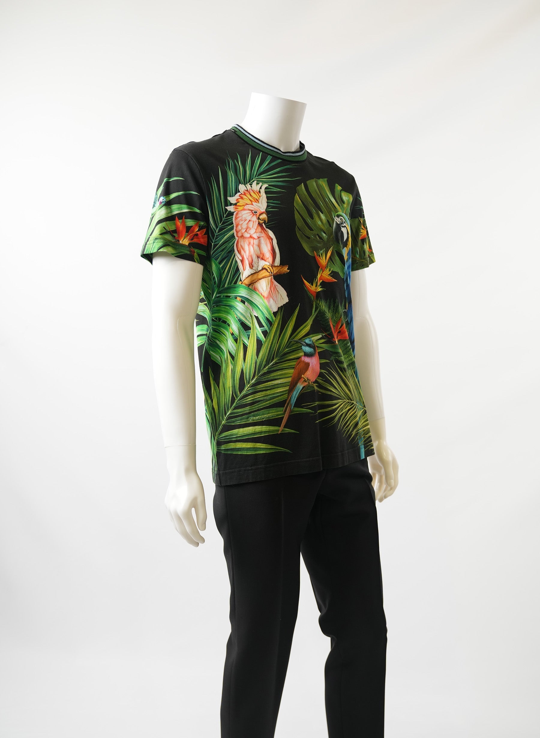 Dolce and Gabbana Slim-Fit Contrast Trimmed Printed T-Shirt
