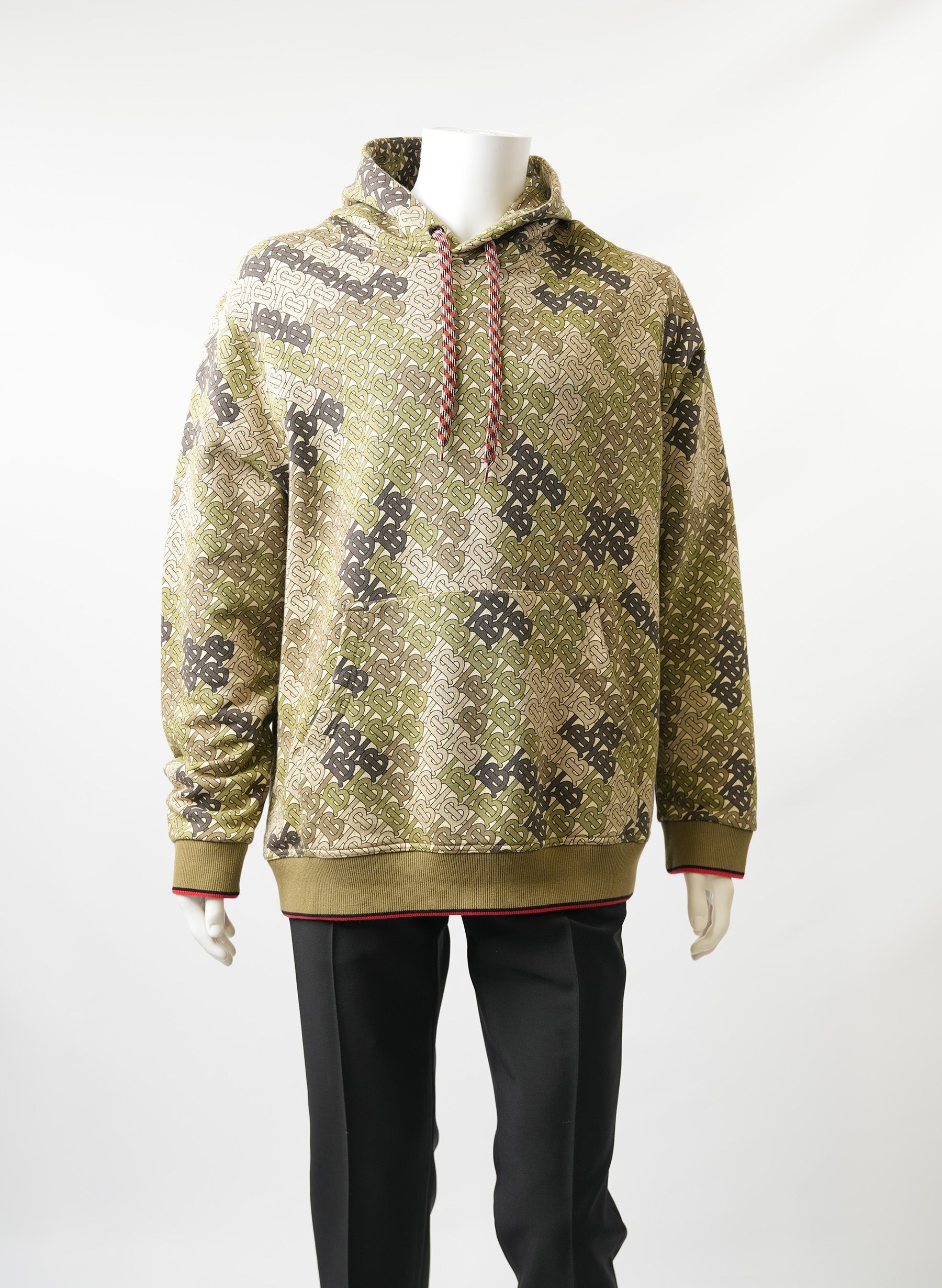 Burberry Green Camouflage Monogram Printed Hoodie