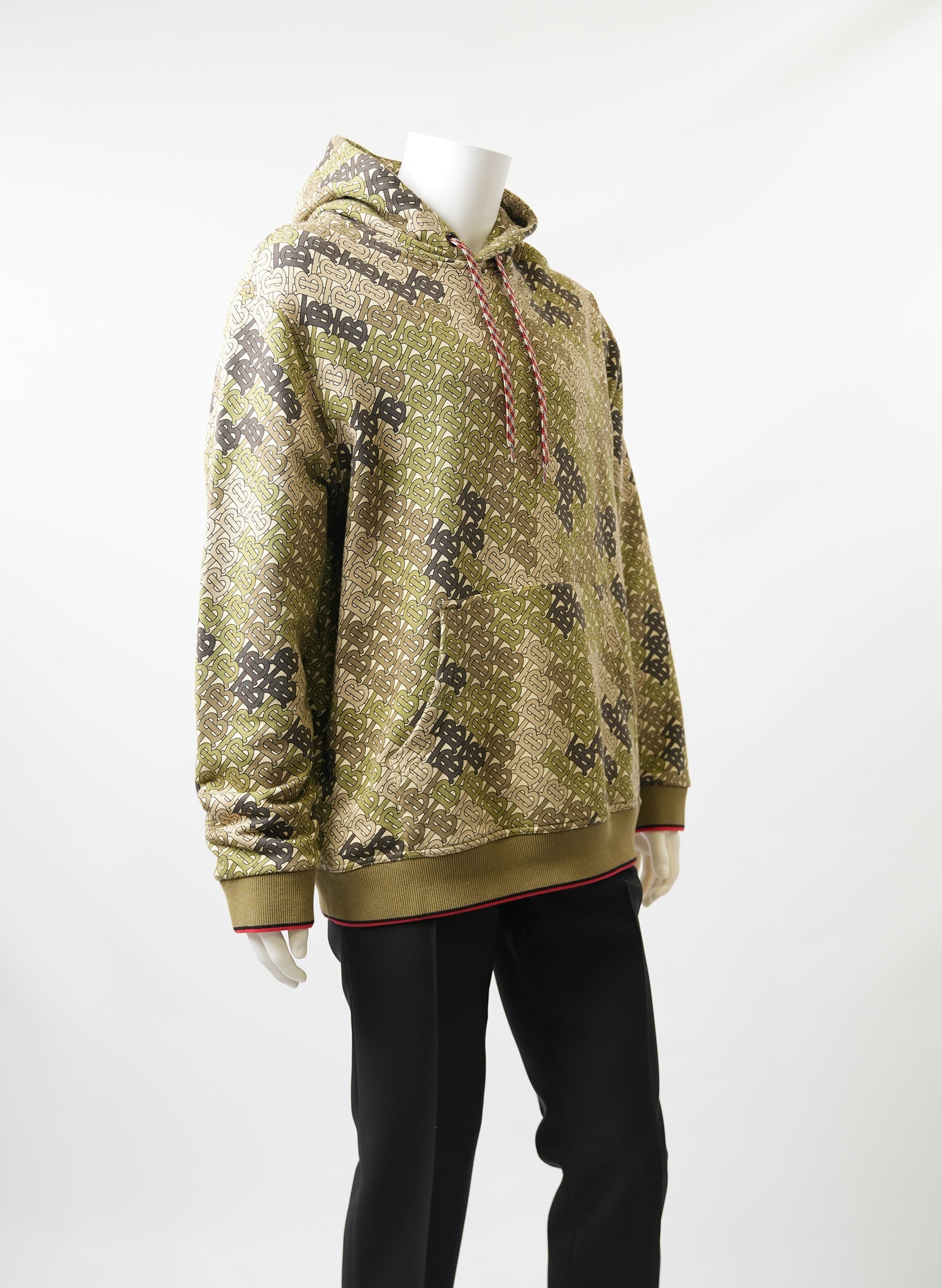 Burberry Green Camouflage Monogram Printed Hoodie