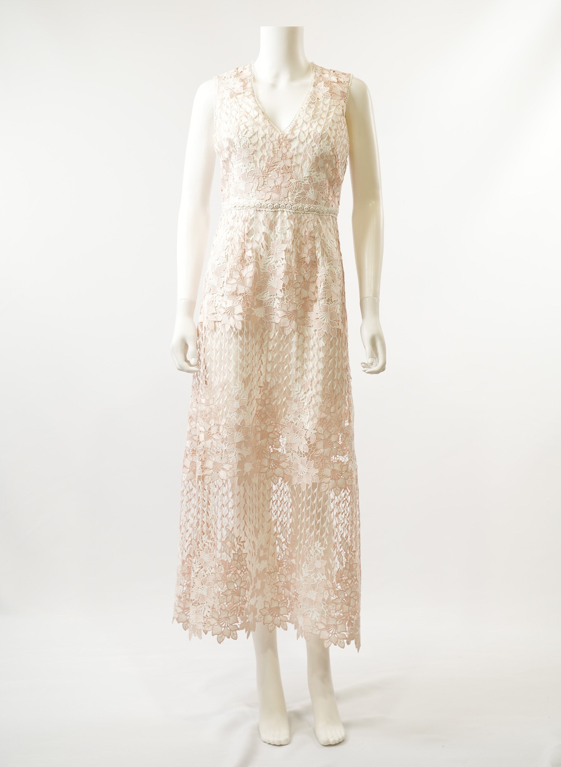 Monique Lhuillier Lace Midi A-Line Dress