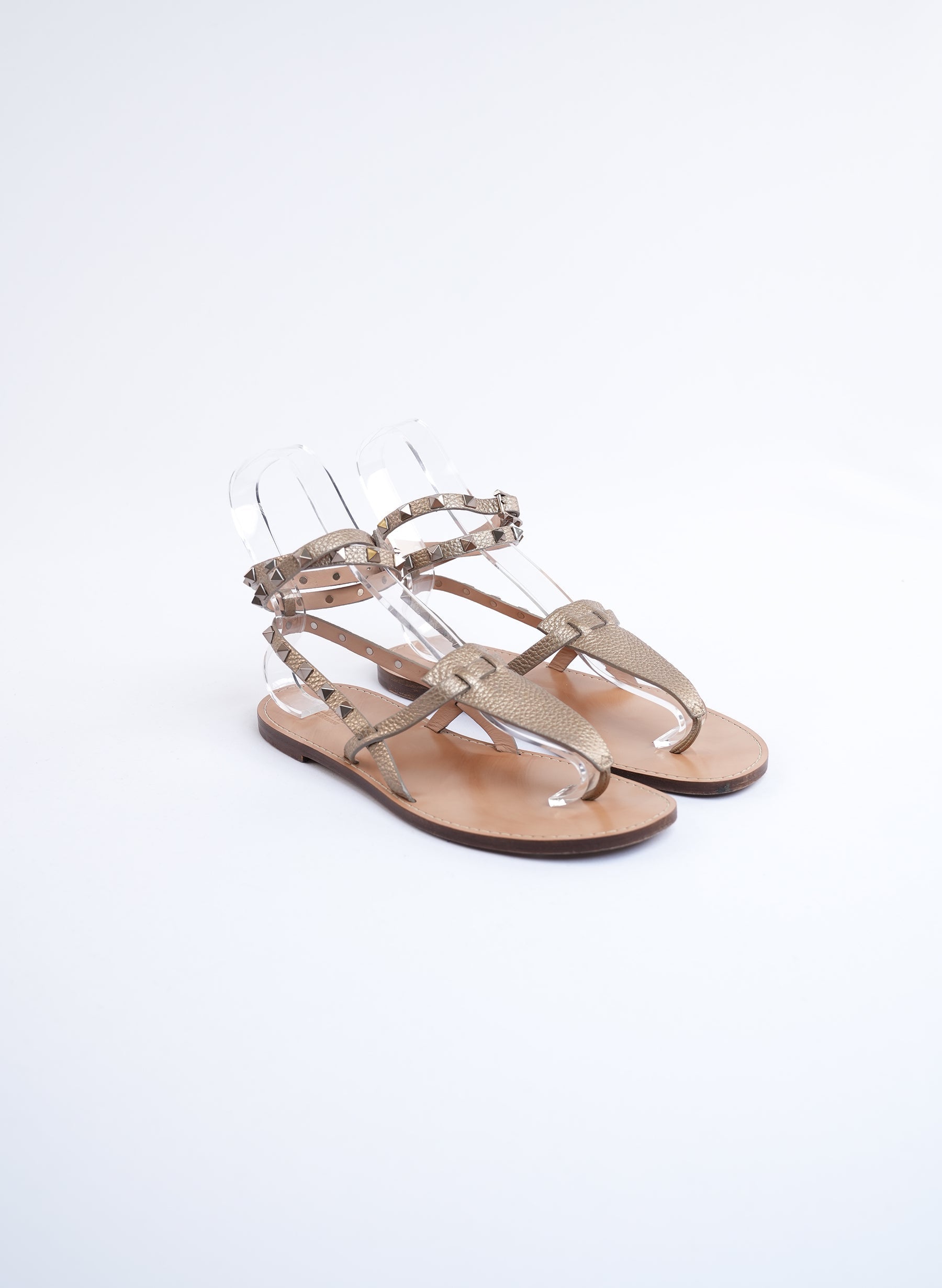 Valentino Rockstud Gladiator Leather Sandals