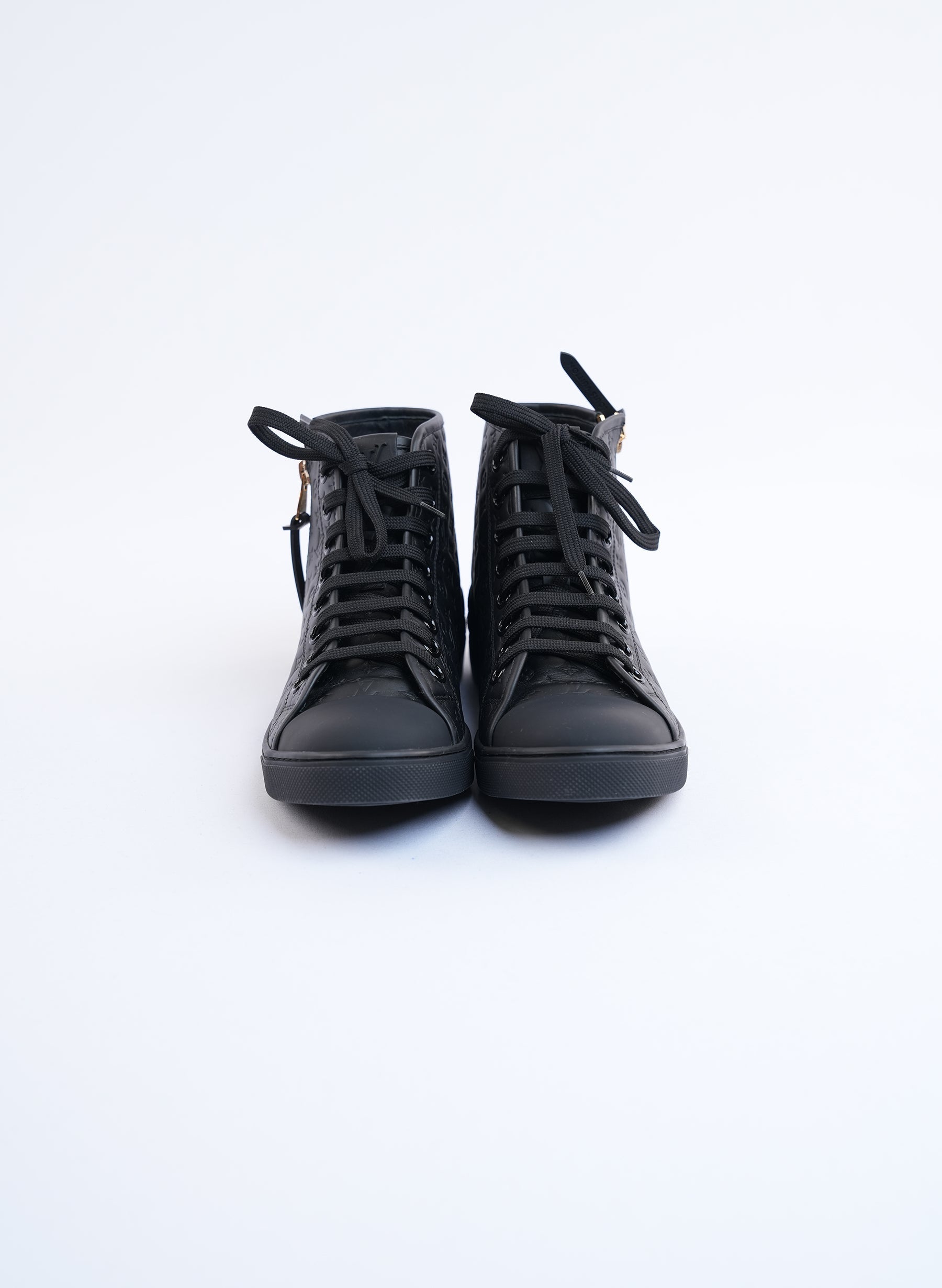 Louis Vuitton Black Monogram Empreinte Leather High Top Sneakers