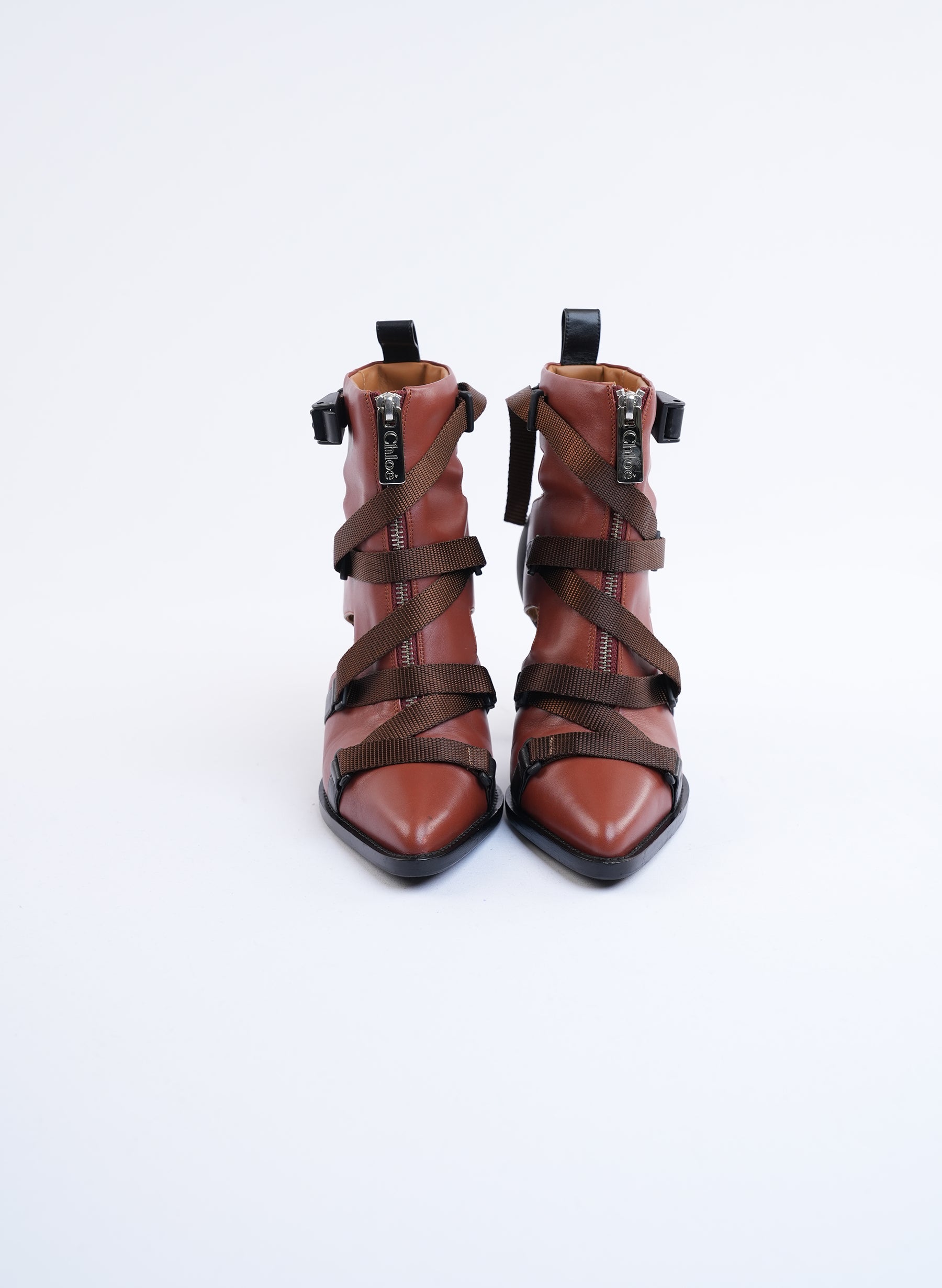 Chloe Sepia Brown Leather Boots