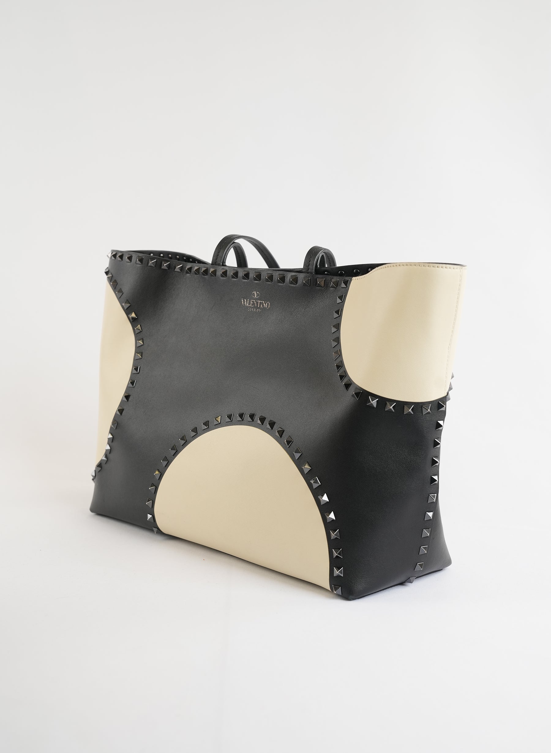 Valentino Garavani Polka Dot Rockstud Shoulder Tote Bag