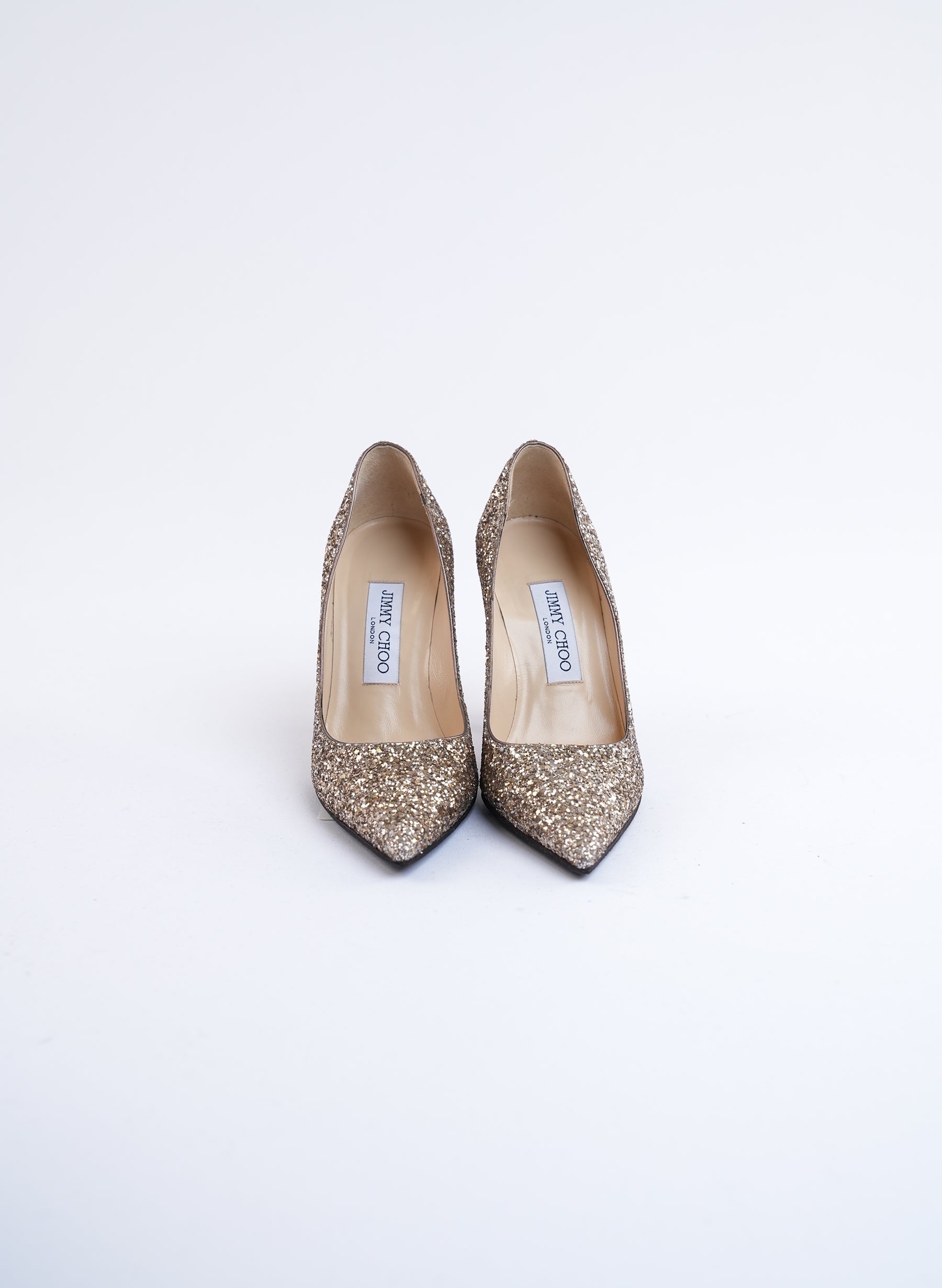 Jimmy Choo Champagne Glitter Pumps