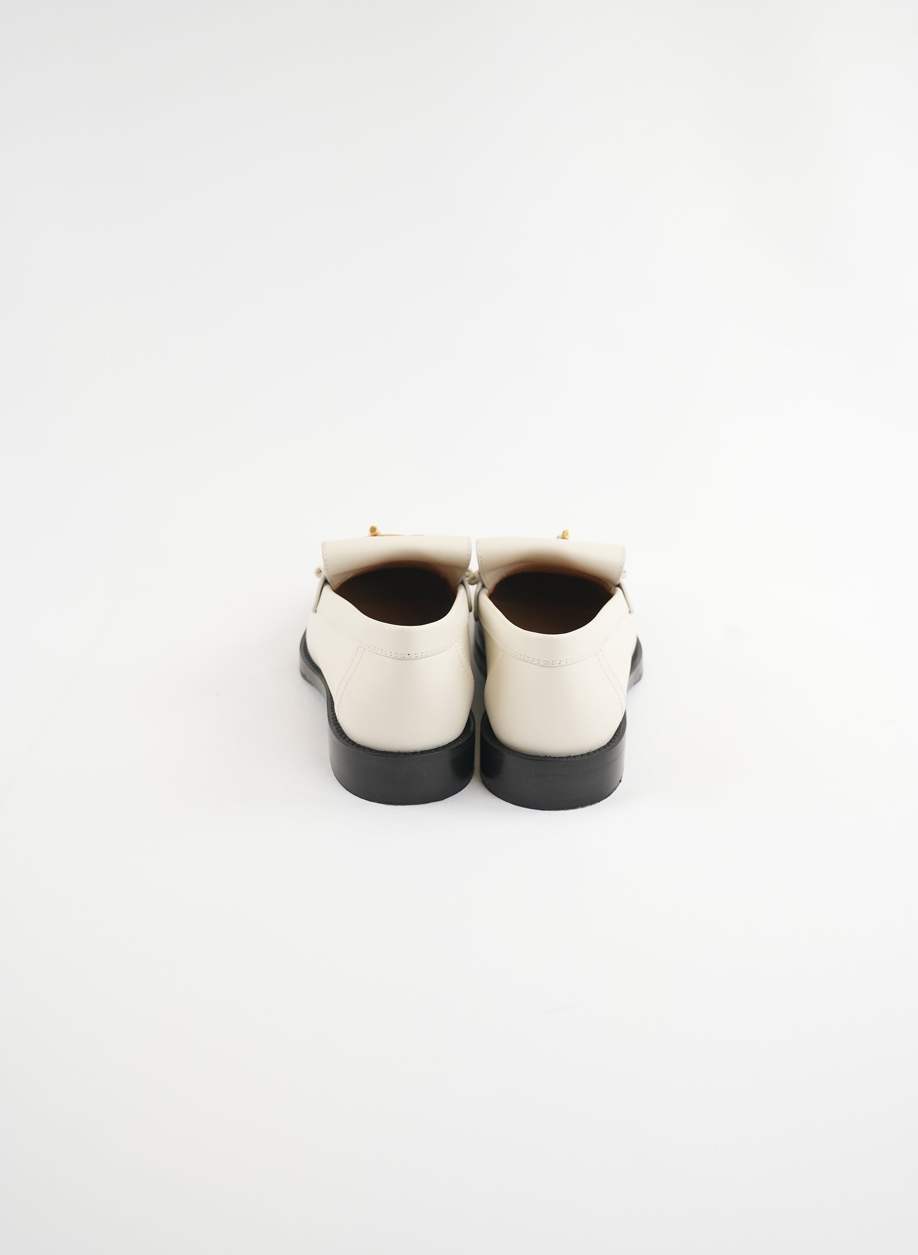 Hermès White Leather Impact Loafers