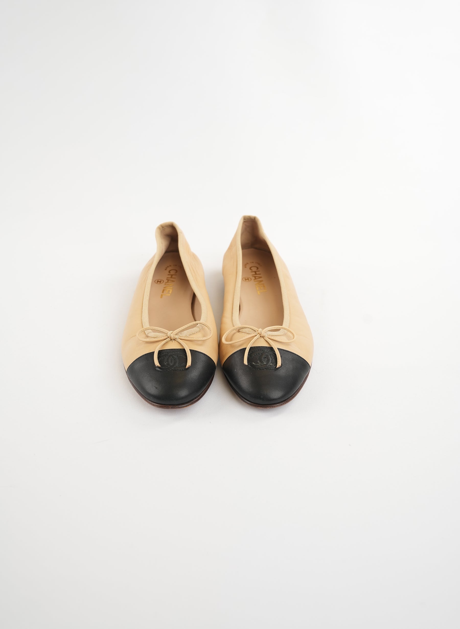 Chanel Cambon Leather Ballet Flats