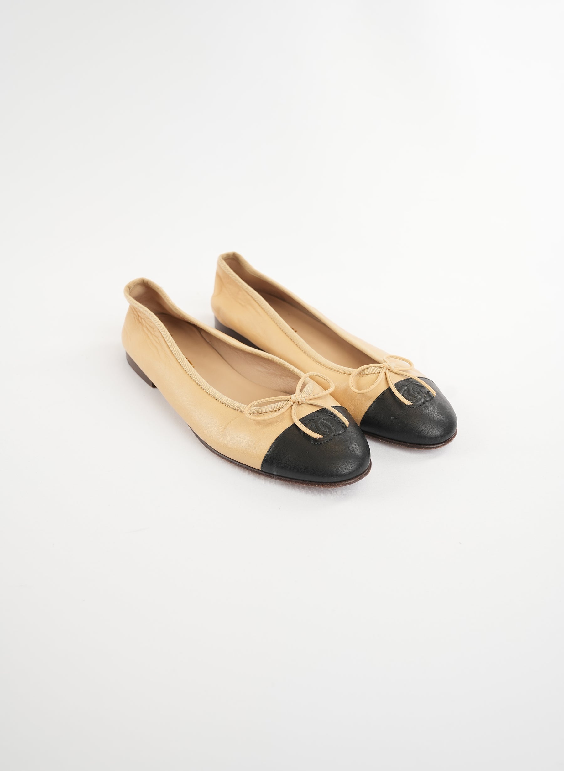 Chanel Cambon Leather Ballet Flats