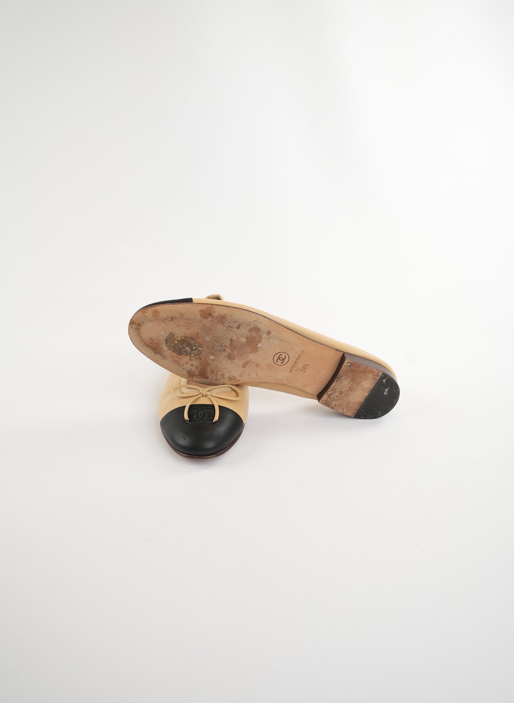 Chanel Cambon Leather Ballet Flats