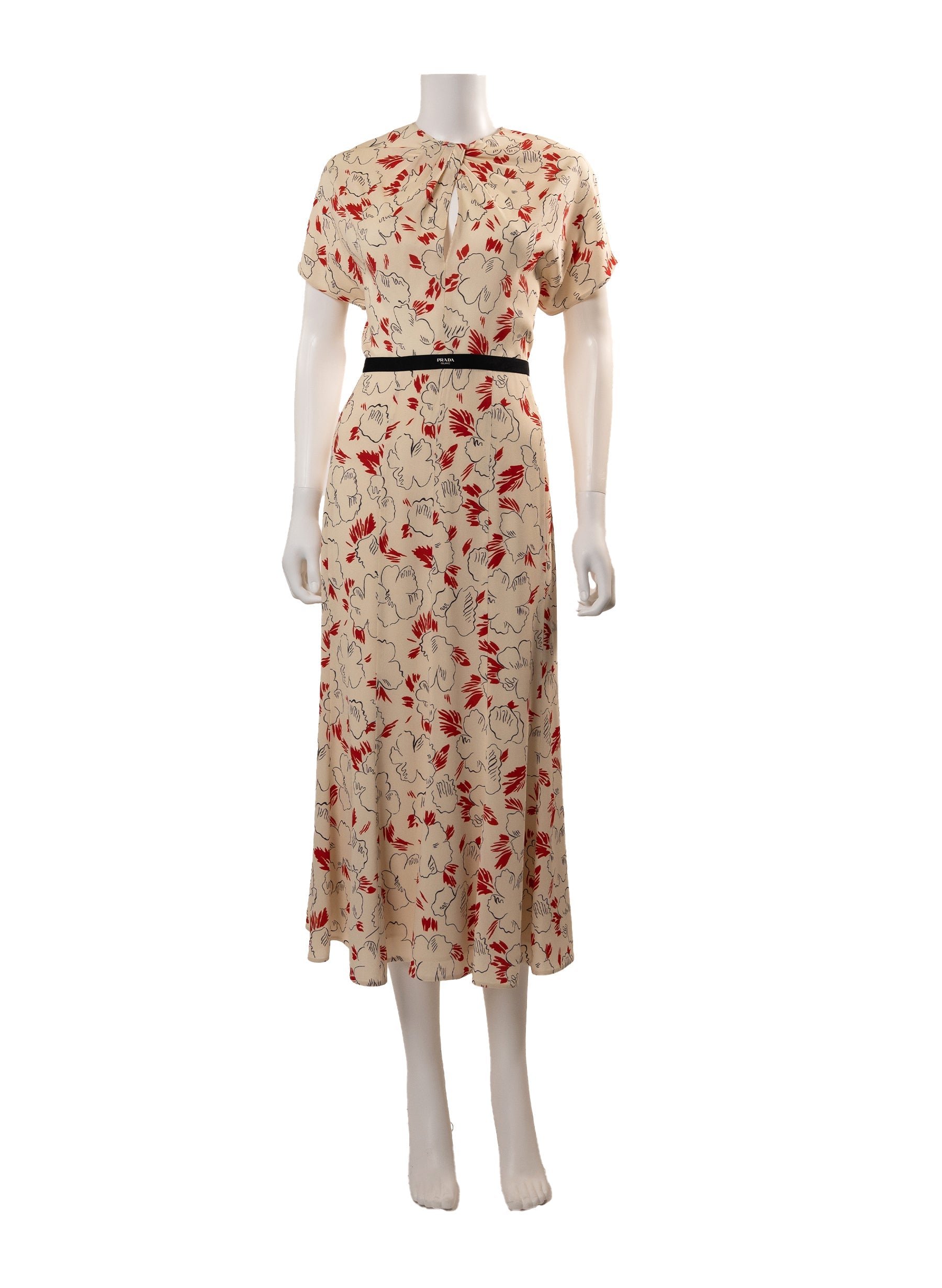 Prada Primula Printed Sabl√© Dress