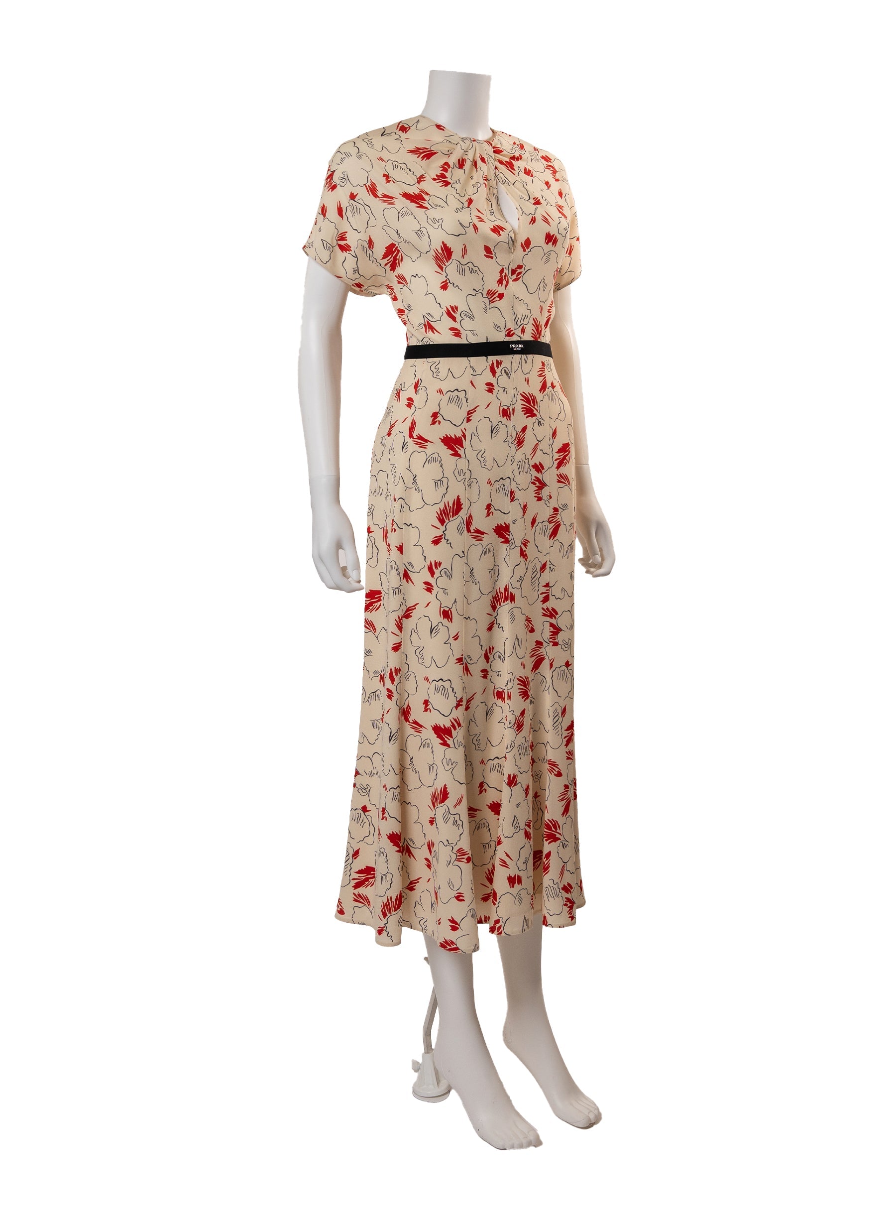 Prada Primula Printed Sabl√© Dress