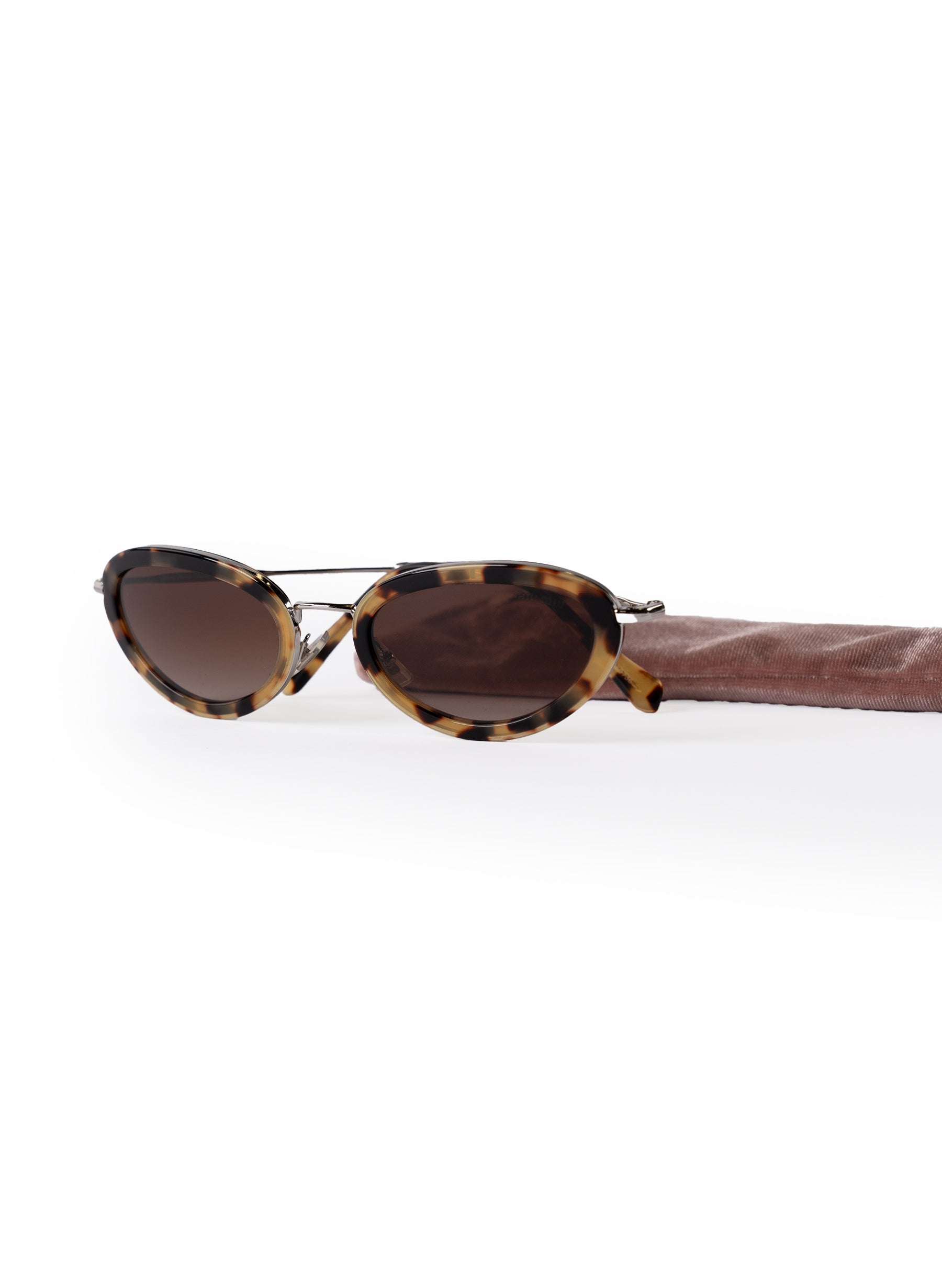 Miu Miu Brown D√©lice Tortoiseshell Acetate Oval Sunglasses