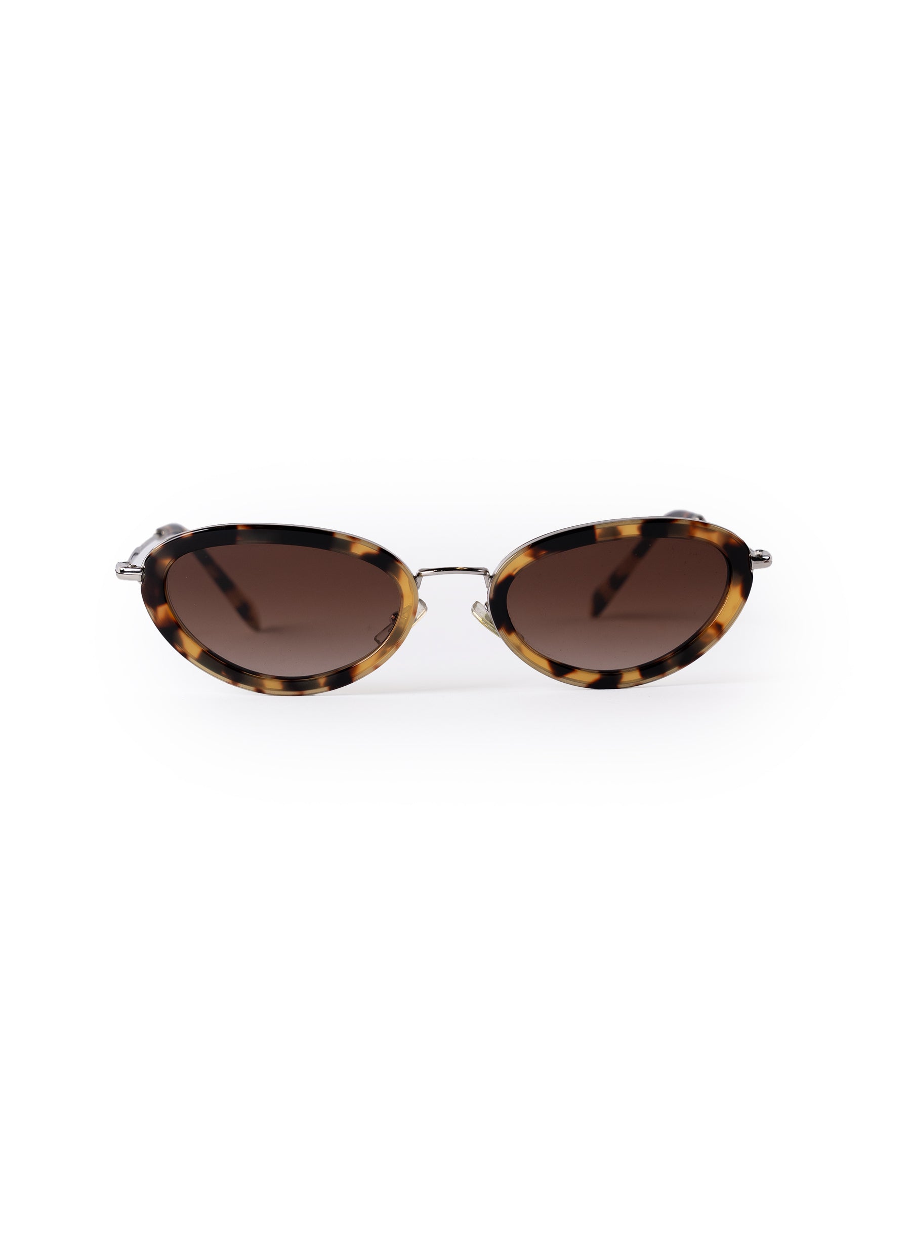 Miu Miu Brown D√©lice Tortoiseshell Acetate Oval Sunglasses