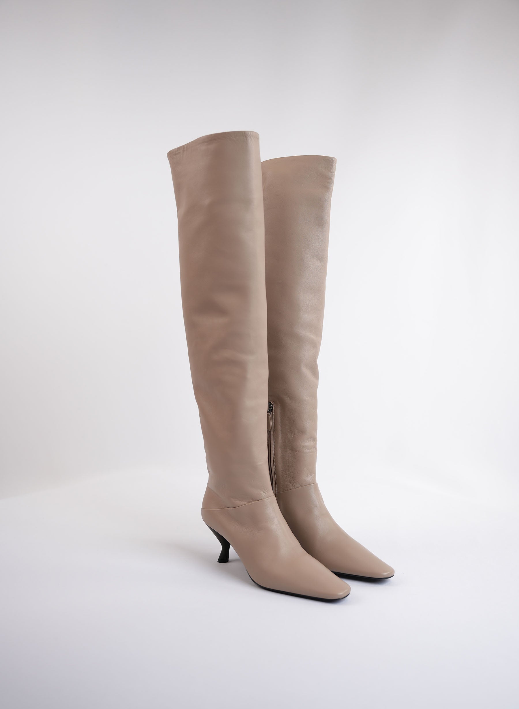 Prada Knee Length Leather Boots