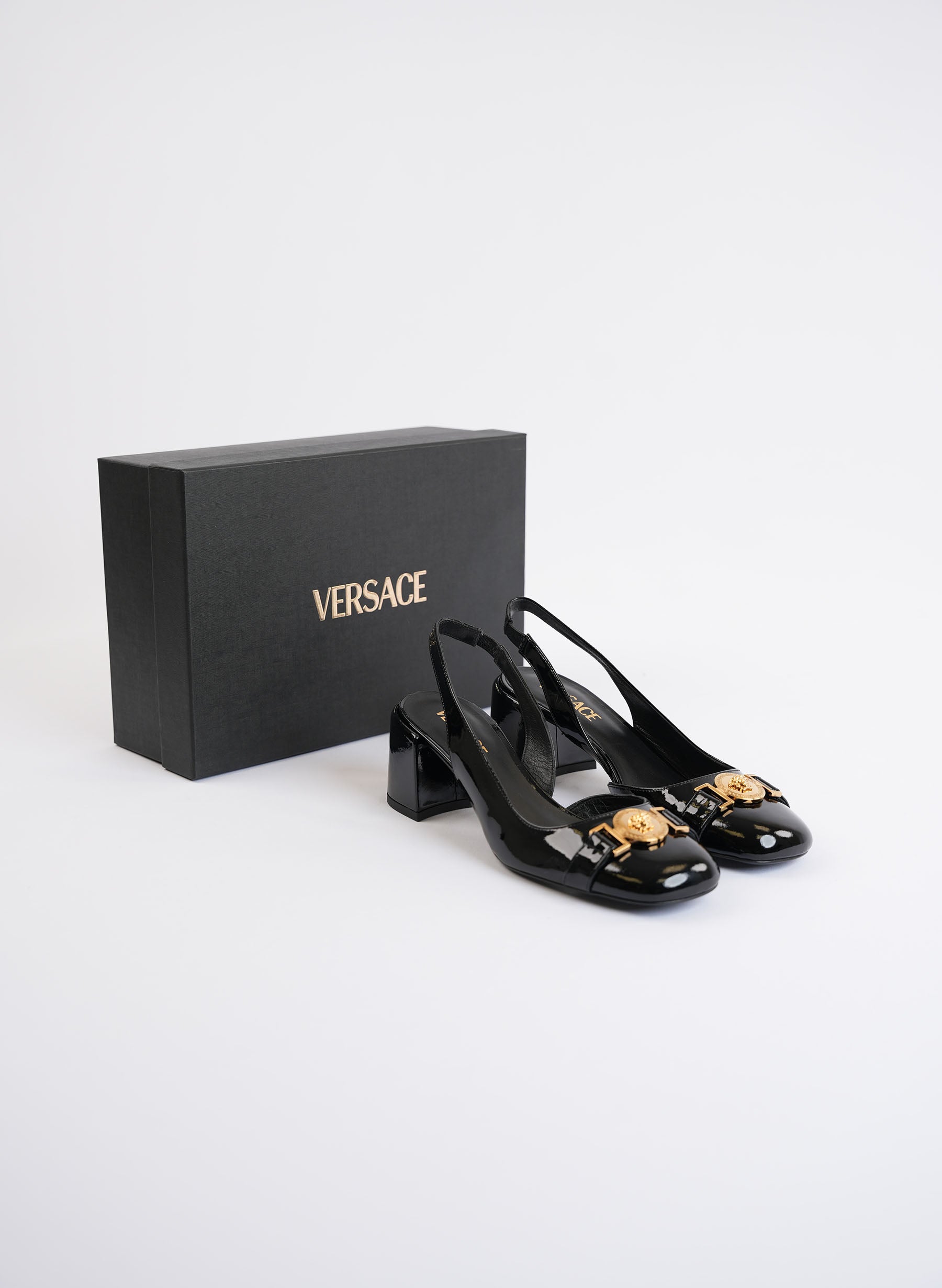 Versace Slingback Patent Leather Heels