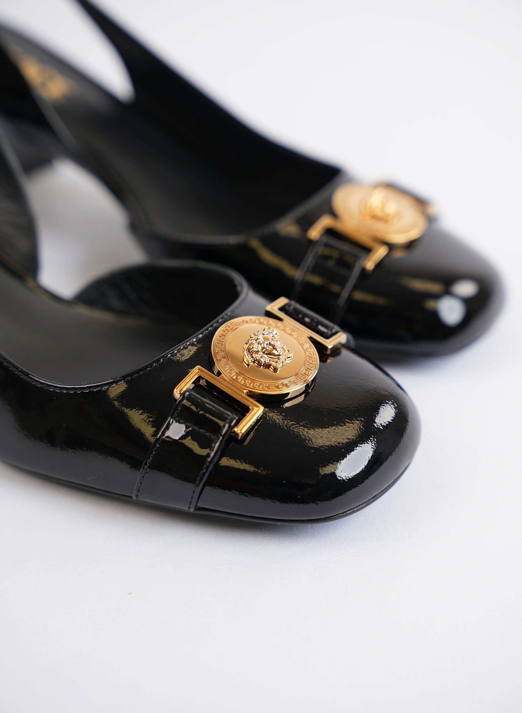 Versace Slingback Patent Leather Heels