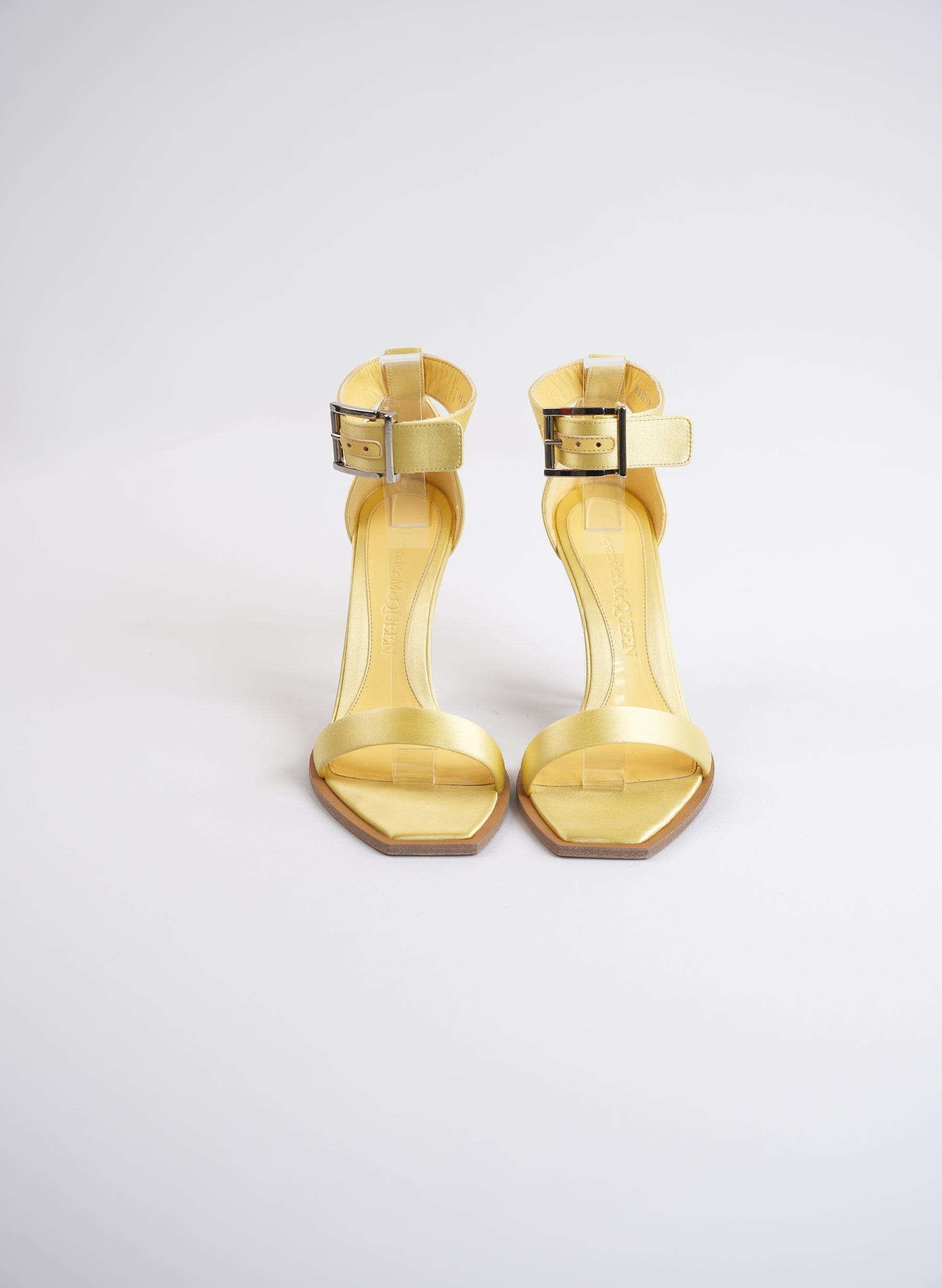 Alexander McQueen Ankle Strap Pale Yellow Sandle Heels