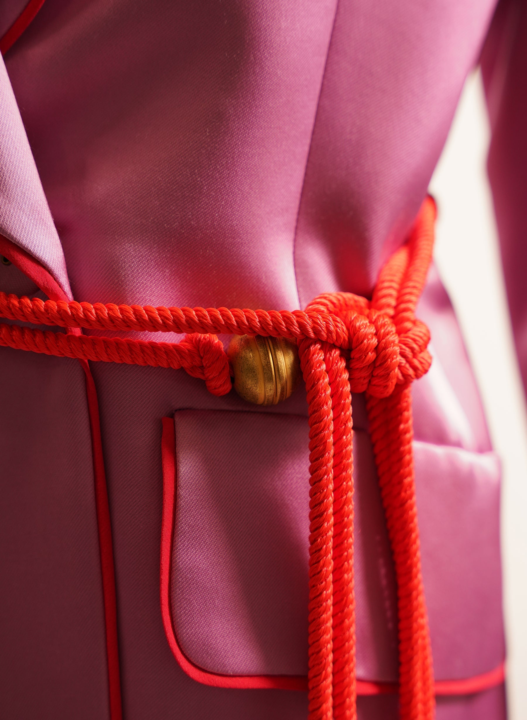Peter Pilotto Cord Belt Pip¬≠ing-Trimmed Satin Blaz¬≠er and Trousers Set