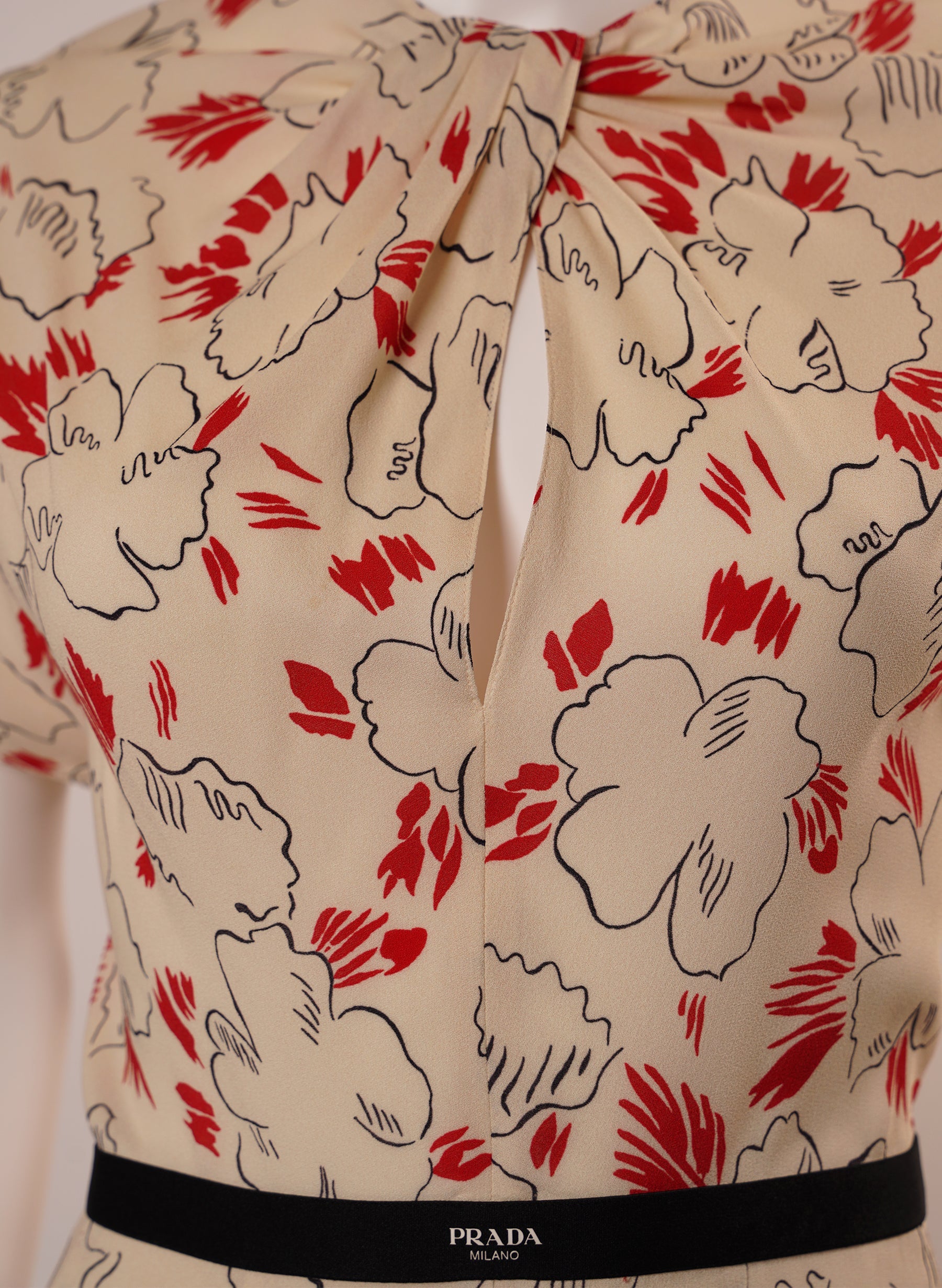 Prada Primula Printed Sabl√© Dress